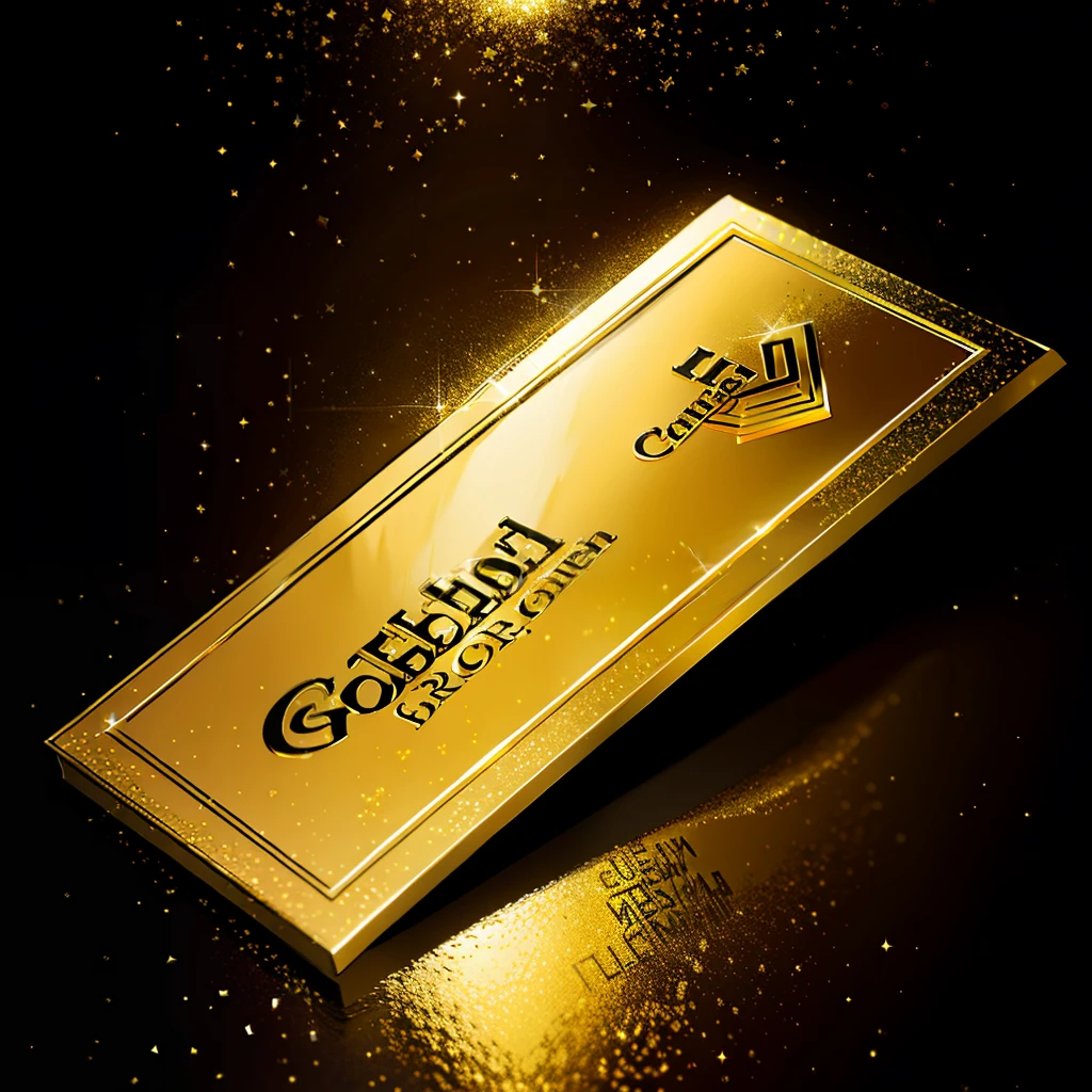 Golden business card,glittery,