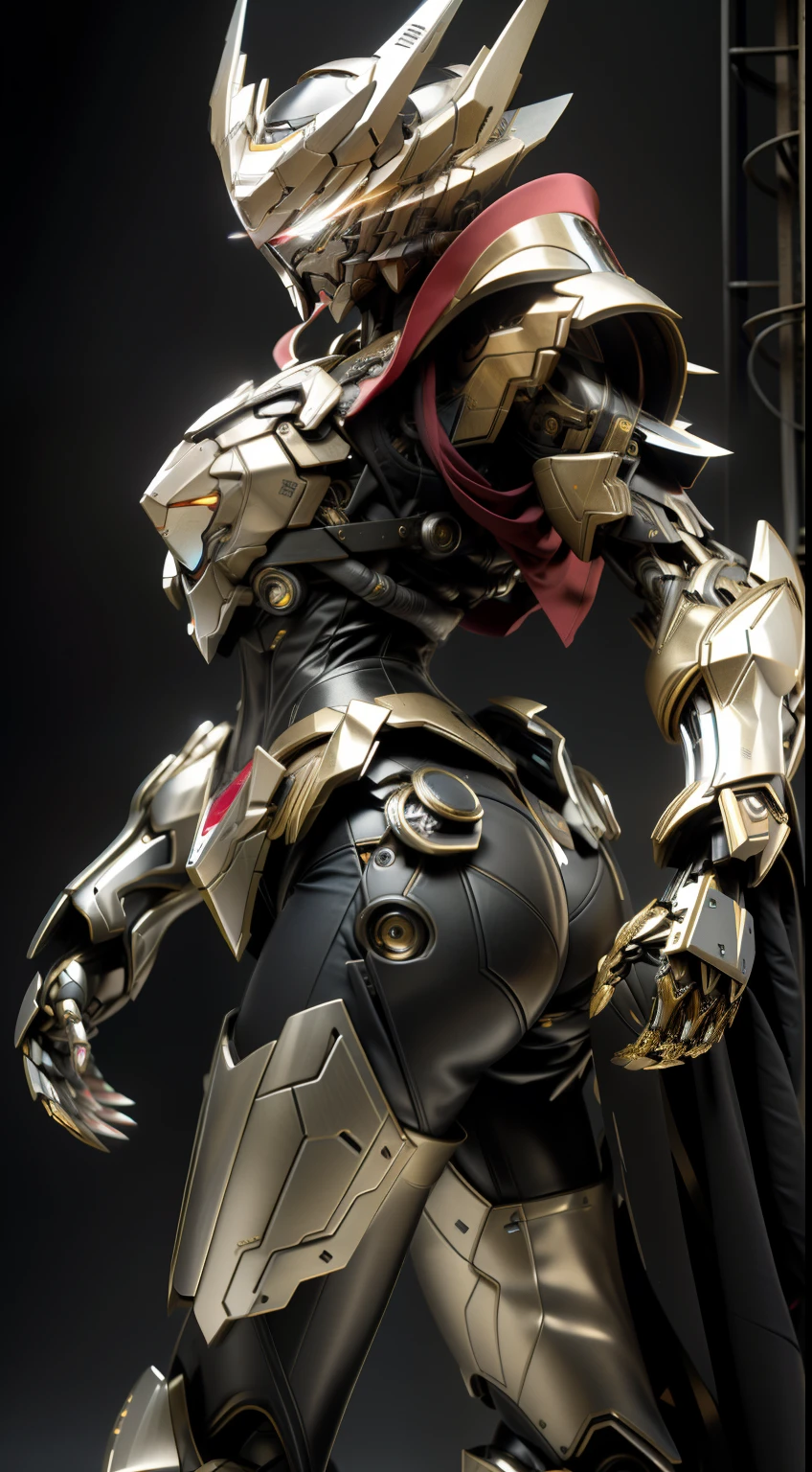 (Realistic: 1.2), (Realistic: 1.2), masutepiece, Best Quality, ultra-detailliert, very detailed illustration, Very detailed, intricate detailes, High resolution, Super Intricate Details, extremely detailed 8k CG wallpaper, (neons: 1.2), (Fiber optic body: 1.2), (Realistic metallic glow), cowboy lens, Caustics, Reflectors, Ray tracing, Devil theme, Silver and red body,Red body,Kamen Rider,Gundam,nebulas, Dark halo, Network Effects, (1 girl: 1.4), Solo, Alone, Mechawood Sumui, Mechanical parts, Robot joints, Single robot arm, Head dress, Mechanical halo, Star Halo, Complex mechanical tights, mecha corset, Kimono, fully armoured, Red Eyes, Glowing eyes, Eye Track, Random expressions, Random movement, ancient japanese architecture, Ponds, Starry sky, sky line, ((Sexy, Colossal tits:1.7, Same as, Colossal tits:1.7, Same as, Colossal tits:1.7, low cut,bigtits,Accentuated cleavage,sideboob barbosa,perfectly proportions,Sensual female body,Overhanging udder)),城市,nighttime scene,natta