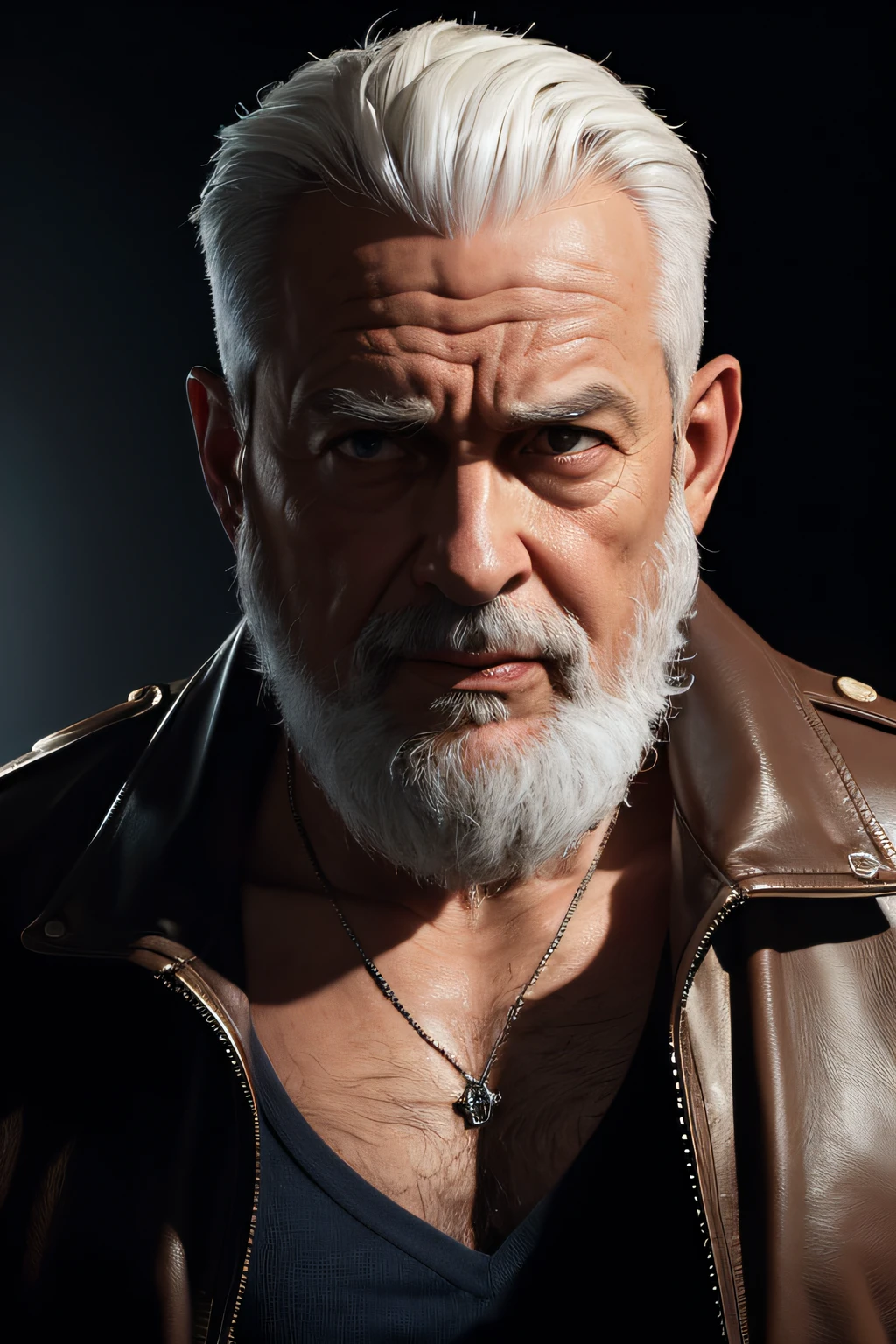 bad boy, Old man bad boy, realisticamente, dynamic lights, velho, barba por fazer cinza, filmagem completa, (papel de parede 8k extremamente detalhado da unidade CG), trending on ArtStation, trend at CGSociety, alto detalhe, foco nítido, dramatic, fotorrealista