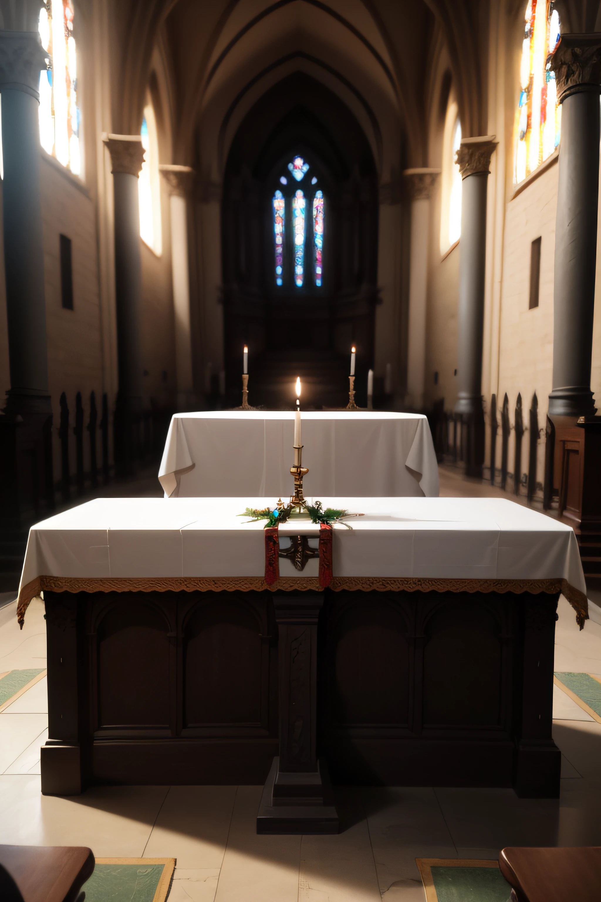 Ostensory on altar