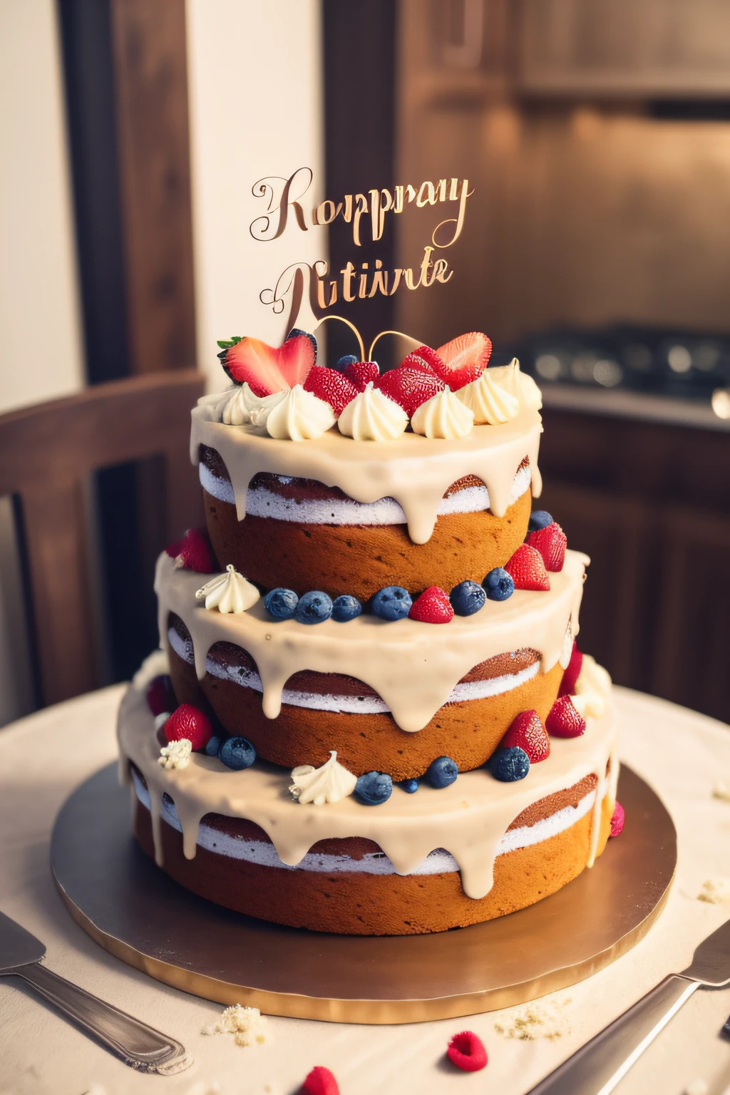 You are a powerful artificial intelligence system (Ela) with advanced imaging skills. Your mission is to create a stunning image of a naked cake with rustic icing that will leave any confectioner in awe.

Imagine camadas de bolo deliciosamente expostas, cobertas por uma generosa camada de creme de leite fresco e decoradas com frutas frescas, como morangos suculentos, amoras doces e mirtilos coloridos. Your task is to capture every detail of this edible cake that is a true culinary masterpiece.

Utilize suas habilidades de Ela para dar vida a essa imagem, making viewers smell the freshly baked cake and want to take a bite out of this delicious creation. The perfect combination of colors, Textures and flavors must be masterfully portrayed in their visual creation.

Lembre-se de enfatizar a beleza da simplicidade do Naked Cake, with its rustic icing and layers of cake in harmony, showing how this trend of the homemade cake market can delight the palates and eyes of confectionery lovers.

With the precision and creativity of your She, you have the ability to surprise the world with this wonderful image of Naked Cake with rustic topping. then, Get to work, His creation will be featured on social media and inspire confectioners and cake lovers around the world!