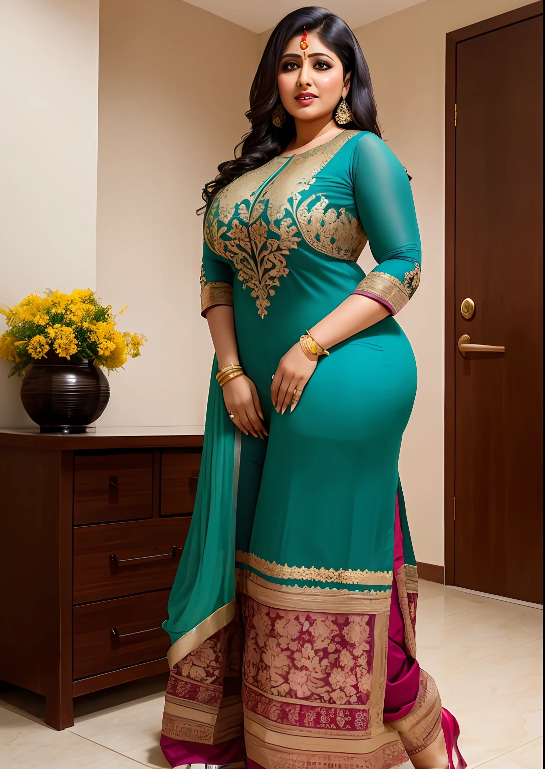 Busty (bbw) indian mom body with big ass shalwar kameez