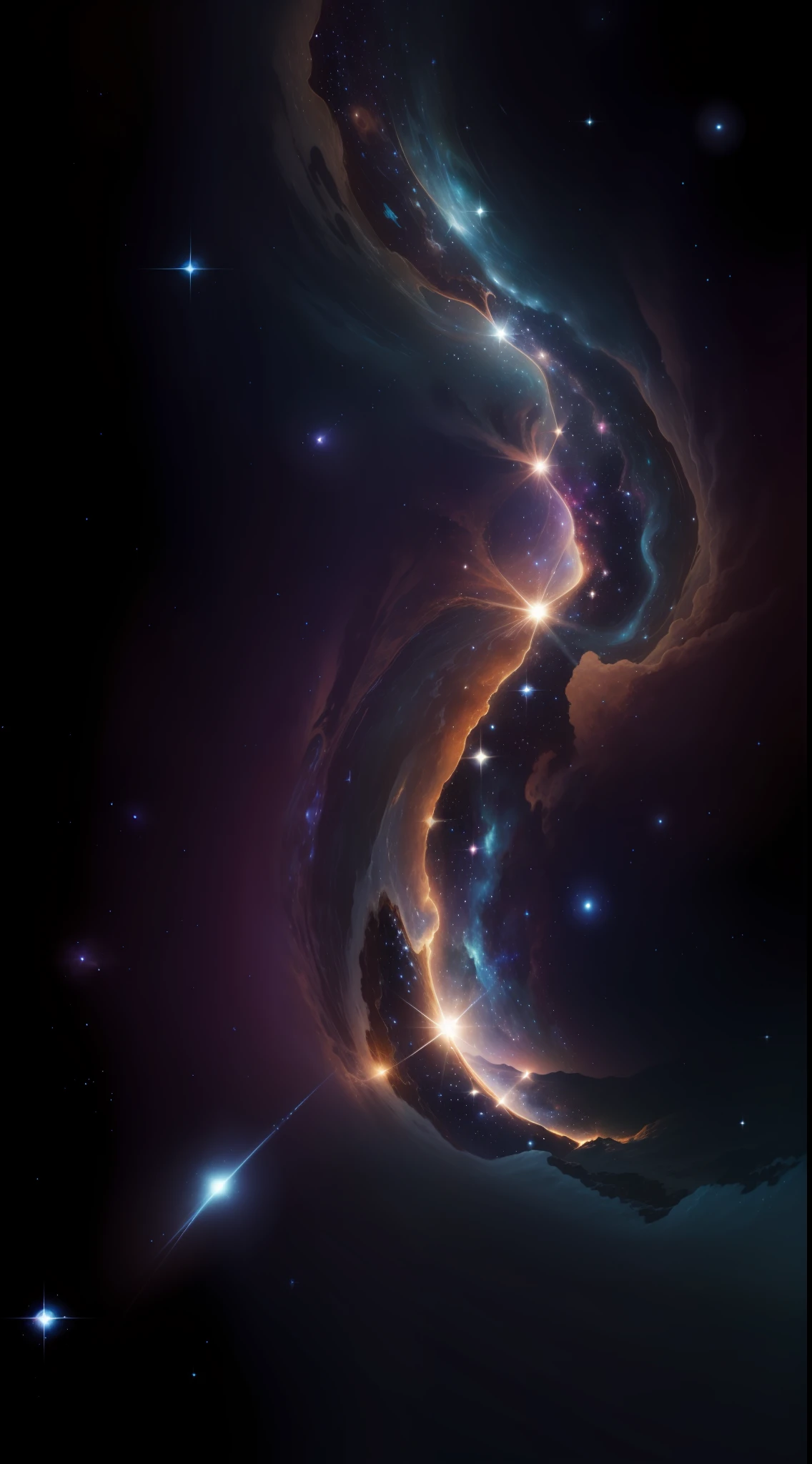 cosmic landscape, escura com estrelas brilhantes, full HD, detalhado, lindo, Constellation of Aries, bonito, cosmico