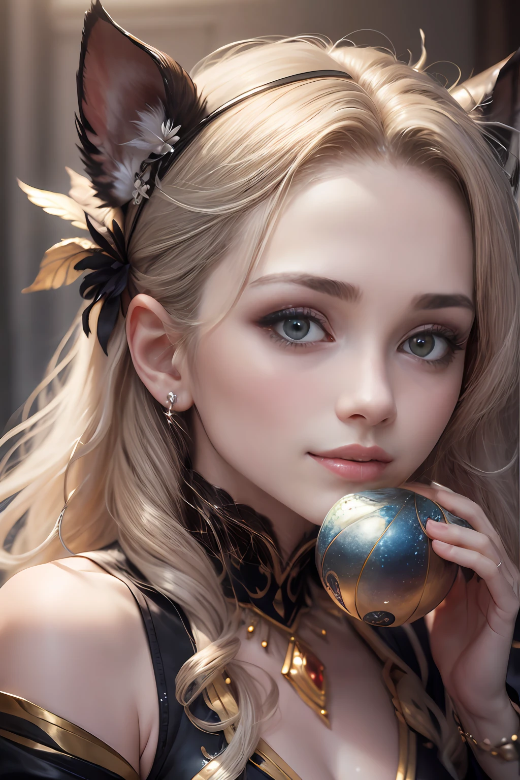 highest quality,tmasterpiece,A masterpiece,extreme hight detail,Delicate portrayal of facial features,Delicate hair portrayal,Delicate eye portrayal,messy hair,solo person,Absolutely beautiful woman,4k画质,Jewel-like,White eyes。Gorgeous Light and Shadows,sweetsmile,Ball head,Bumpy figure,handsomeness,eardrop,adolable,crystal,diamond,jewely,Fancy,opulent,Bigchest,perspire,gasps,((Be red in the face)),((mastoid process)),flesh body,moisty,human's body,skin,((brassier)),((underdressing)),((Peerless beauty)),Enchanting,Wild,black goat