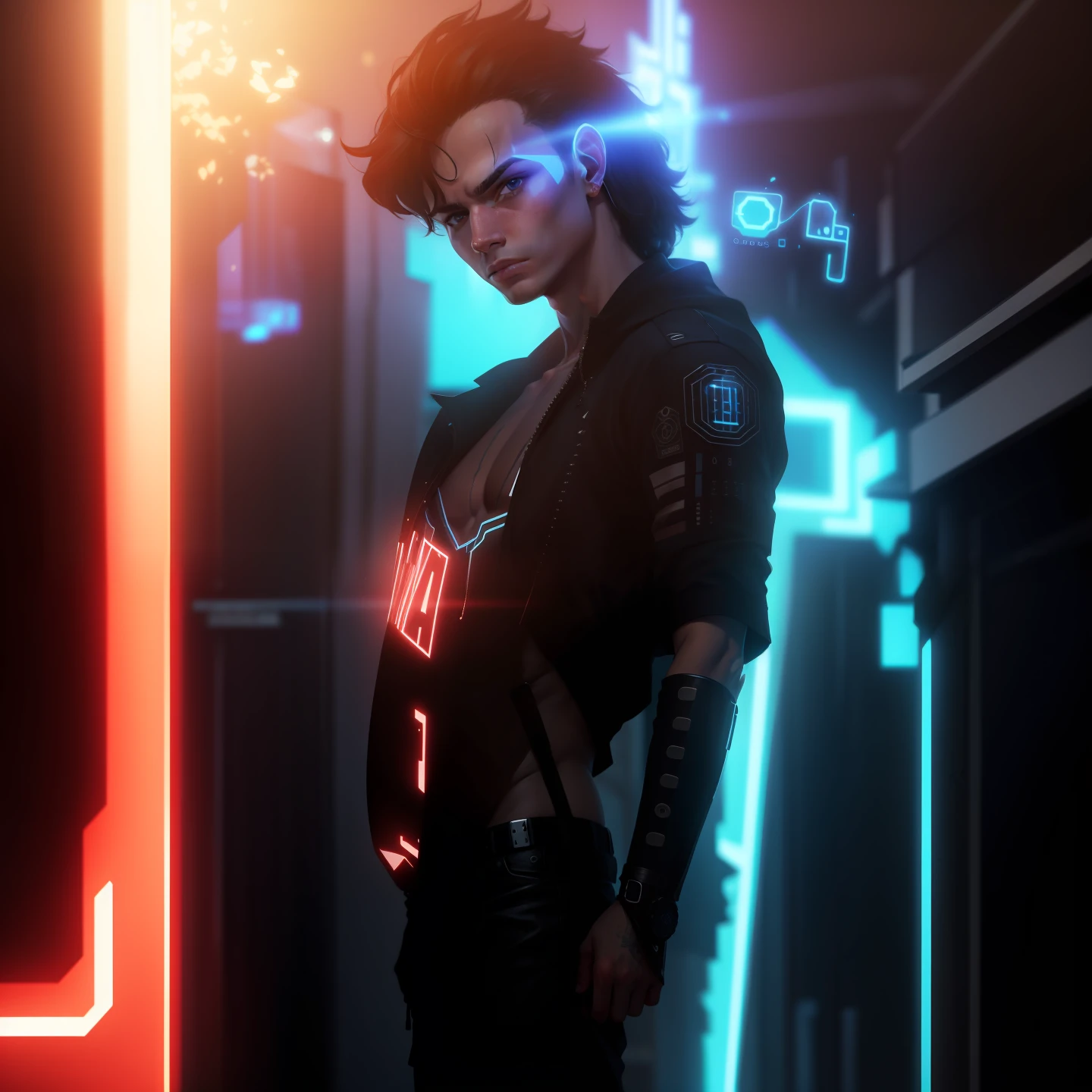 change background cyberpunk boy. Realistic face. 8k. ultra realistic change background cyberpunk boy. Realistic face. 8k. ultra realistic