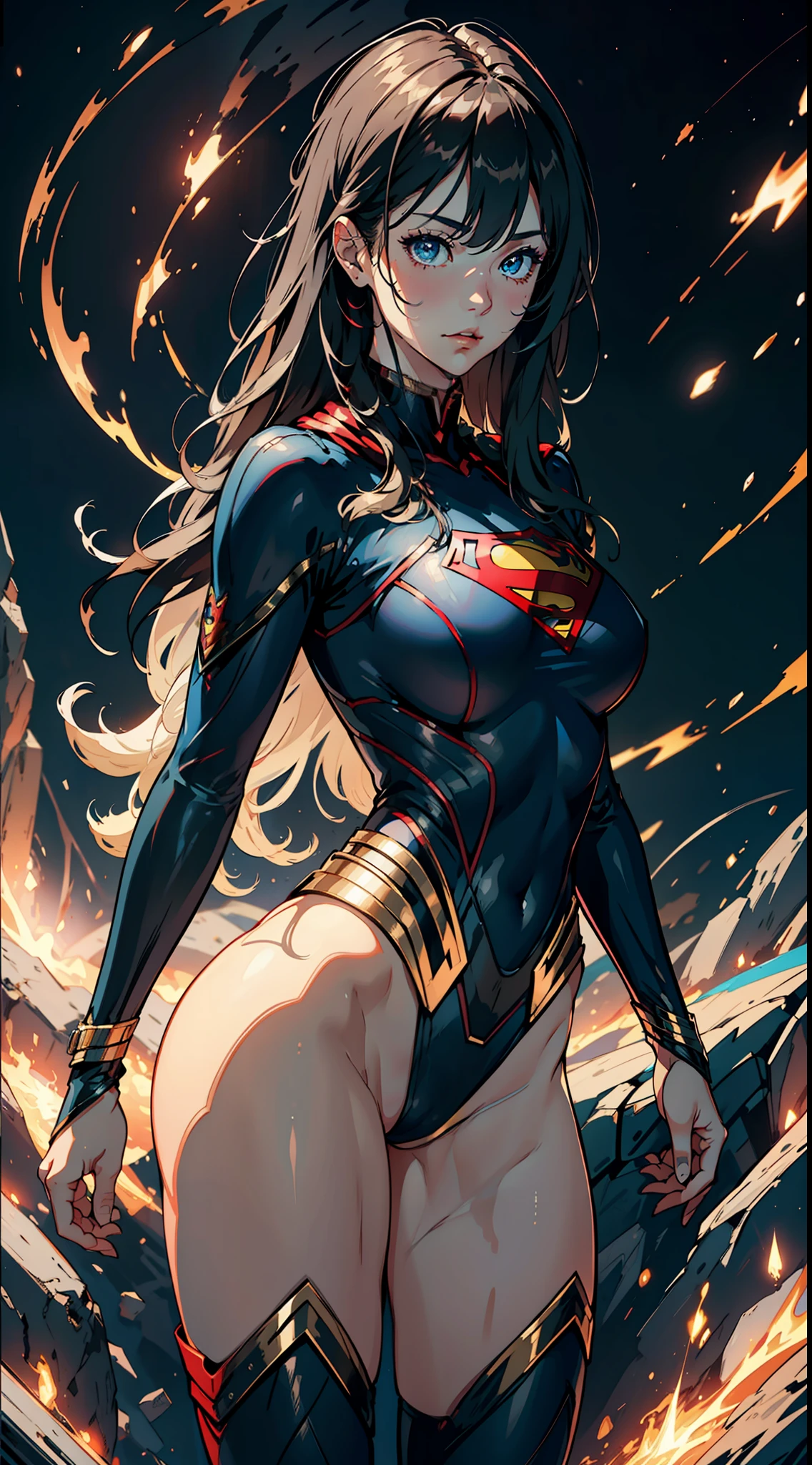 1female, old,Huge breasts, 独奏, Supergirl,superman logo, space,White transparent court costume, Pornographic exposure,Exposure of bikinis,space ship,cyber punk perssonage, She has long flowing hair, Bare genitalia, standing on your feet,Bigchest,Wet straight hair,sweat profusely,drenched all over the body, From the front side, hair straight, mostly cloudy sky,(((tmasterpiece),(Very detailed CG unity 8K wallpaper),best qualtiy,cinmatic lighting,detailed back ground,beatiful detailed eyes,Bright pupils,(Very fine and beautiful),(Beautiful and detailed eye description),ultra - detailed,tmasterpiece,)),facing at camera,A high resolution,ultra - detailed),,Very long hair,legs are open,Emotive expressions,Open-mouthed,Chest sagging,nakeness, Bulge,Expose the genitals,revealing breasts,Camel toes,with no underpants,extremely large bosom,Extremely colorful,Most detailed,fully body photo,The face is well lit
