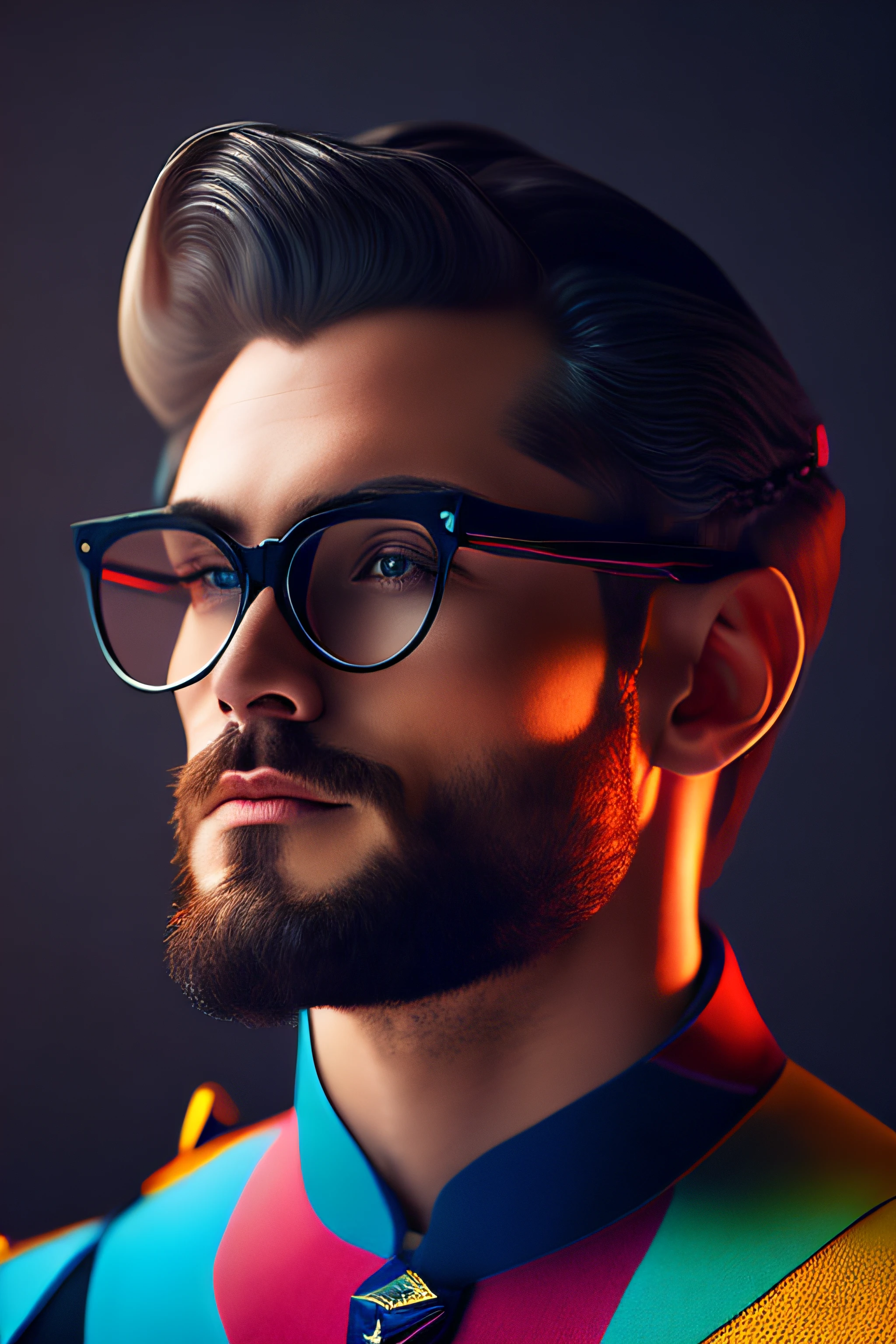 (retrato fashionista HOMEM INGLES MAGRODE barba branca grande idoso, muito eLegante, 1950s with intricate colored and colored glasses), cabelo fofo colorful, expression serious (fotografia digital extremamente detalhada: 1.2), Standing in the middle of the city, (((corpo inteiro))), imagem crua,, Hasselblad, 50asa, f8, 12 millimeters, efeitos de brilho, Raios de Deus, handdrawn, prestar, 8k, octan render, Cinema 4D, liquidificador, Escuro, atmospheric 4k ultra detailed, cinematic sensual, foco nítido, humorous illustration, grande profundidade de campo, obra-prima, cores, 3d octane render, 4k, arte conceitual, trending in the artstation, hiper realista, cores vivas, Anel luminoso, extremamente detalhado CG unidade de papel de parede 8k, trending in artstation, trend in CGSociety, estilo Pop Art por Erik Madigan Heck, intrincado, alto detalhe, Dramatic , energia pura, light particles, scientific fiction
