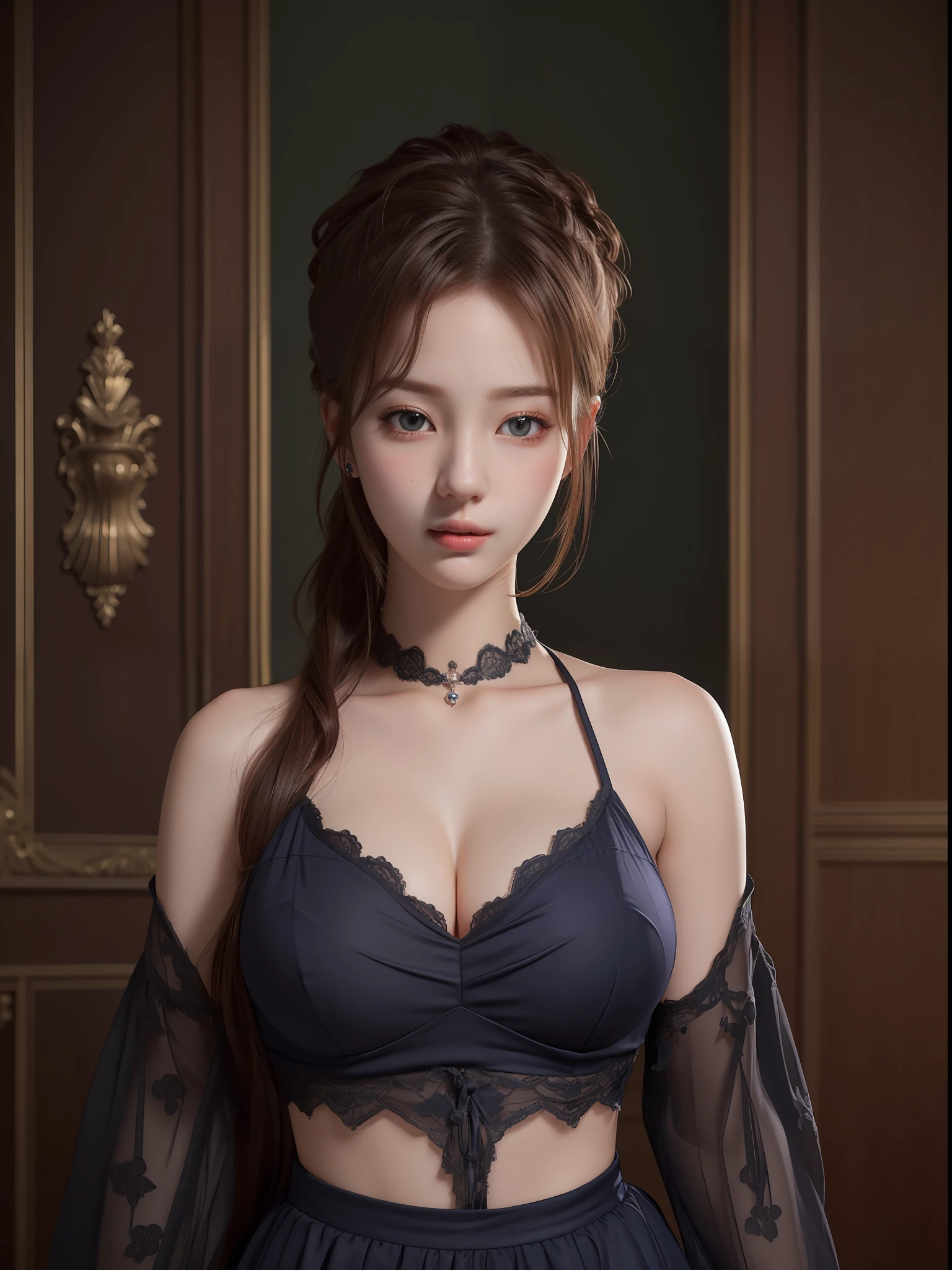 Masterpiece, Best Quality, Extremely Detailed 8k, Ultra HD, Ultra-detailed, Highly Detailed, Ultra High Realistic, Ultra-realistic, Hyperrealistic, Hyperrealism, (1girl:1.5), (Solo:1.5), (Beautiful Suzy:1.7), (Beautiful Cute European:1.7), Anatomically Correct, (Detailed Realistic Skin Texture), (Realistic Big Breasts), Slender Abs, (Closed Mouth:1.3), Nsfw, Dynamic Pose,