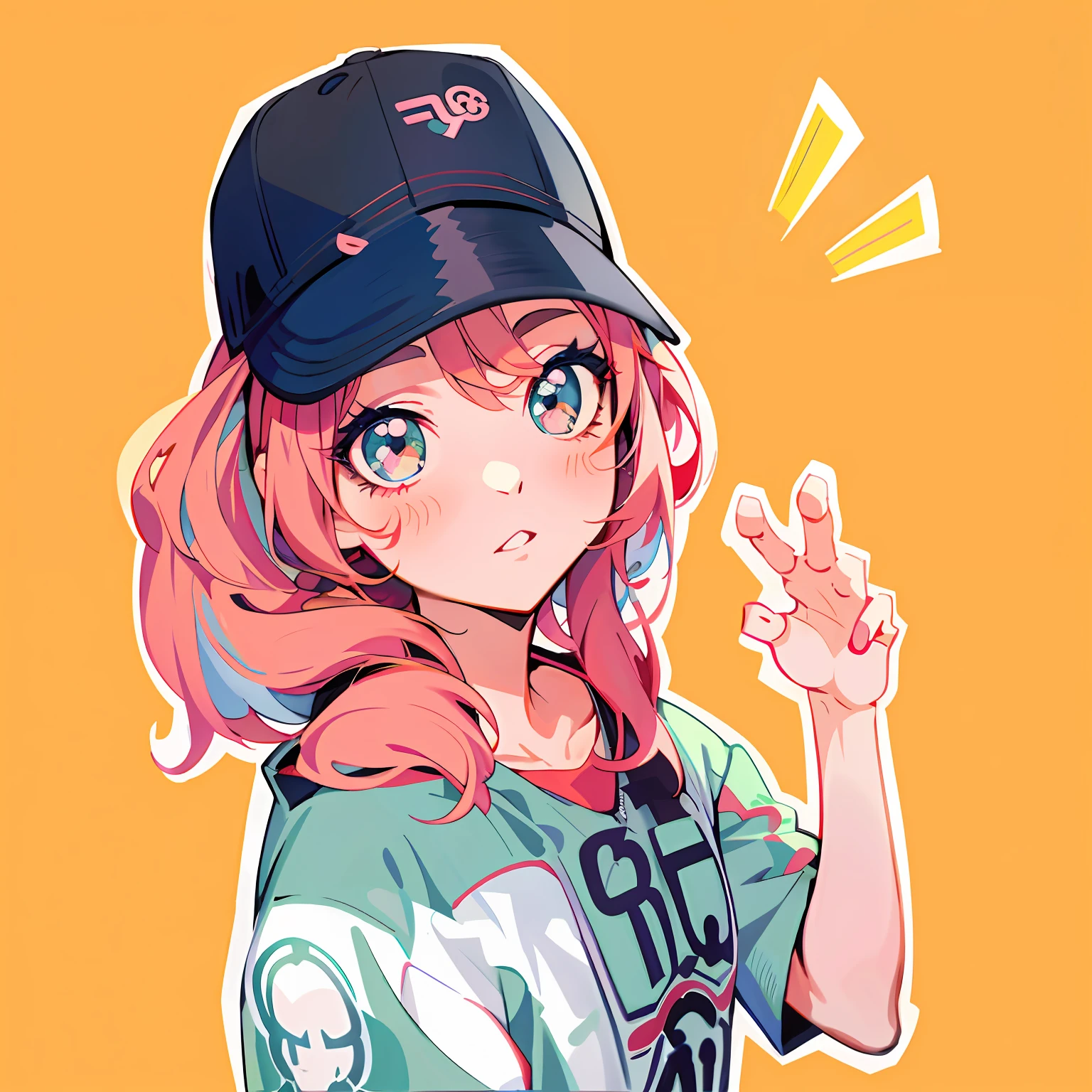 There was a girl wearing a baseball cap and a shirt, lovely art style, Anime style illustration, urban girl fanart, in an anime style, 2 d anime style, Cartoon Art Style, In anime style, Anime art style, Anime style portrait, portrait of cute anime girl, Cartoon Art Style, Kawaii realistic portrait, hand painted cartoon art style, anime style character