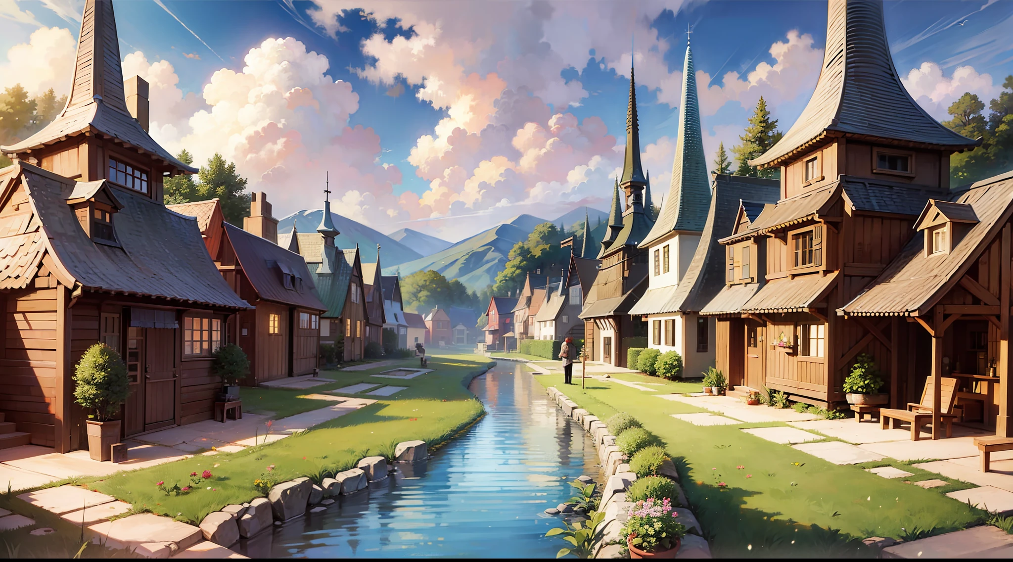 Self discovery and transformation inner leace and helping others fully animated village