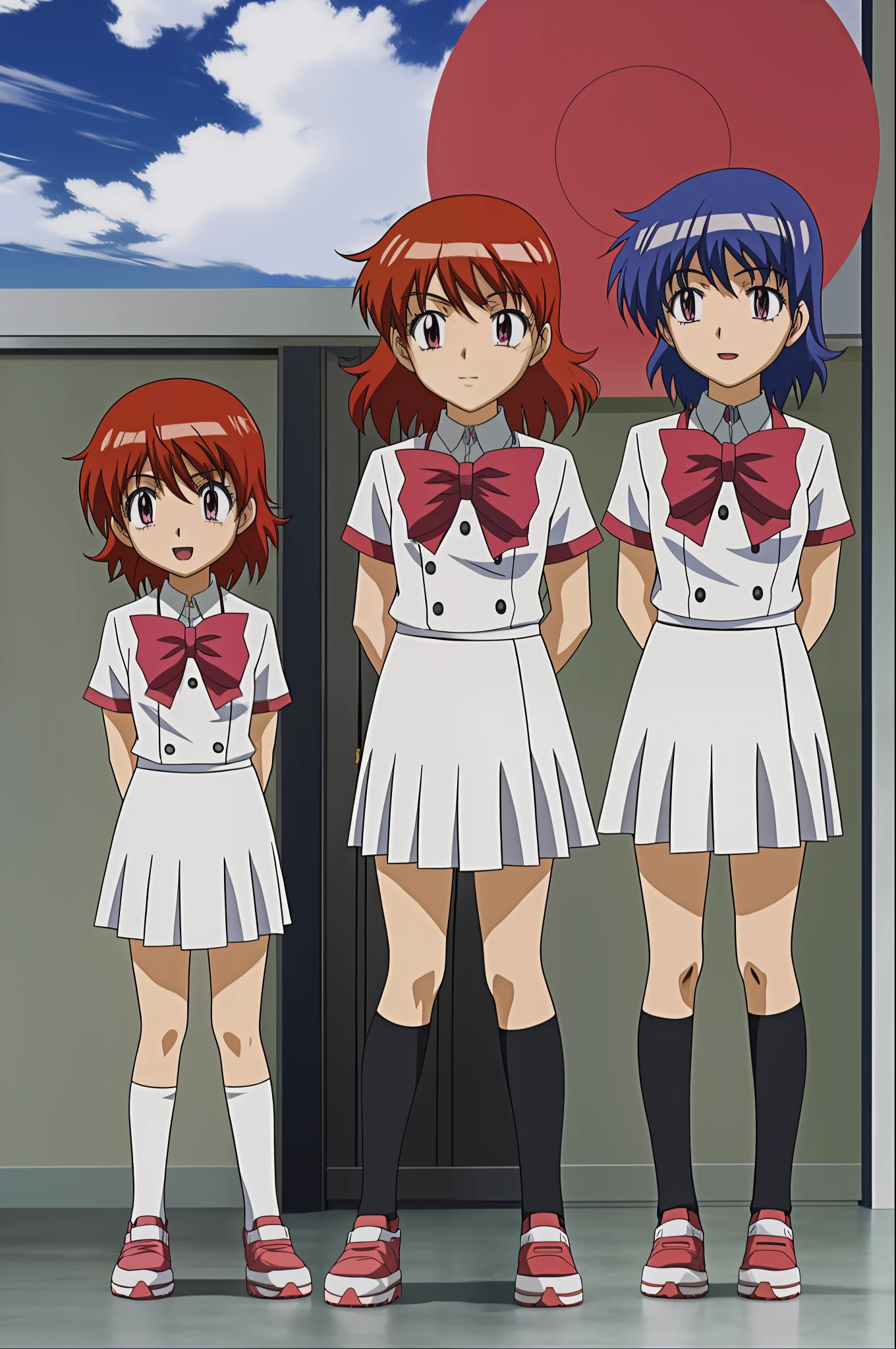 akashi kaoru,
child, 3girls, trio, triplets, clones,, 8k, masterpiece, absurdres, anime, screencap,