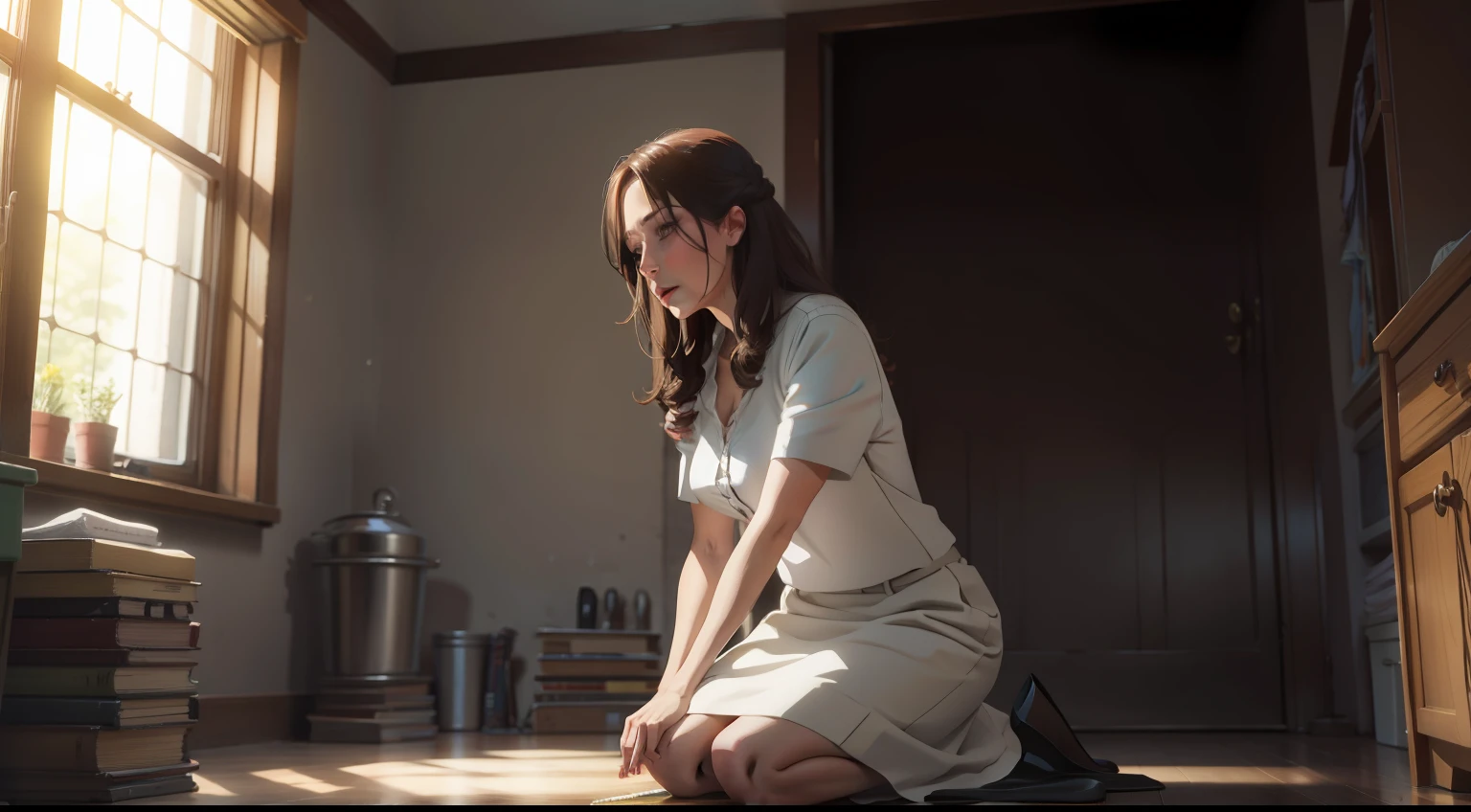 The wife knelt