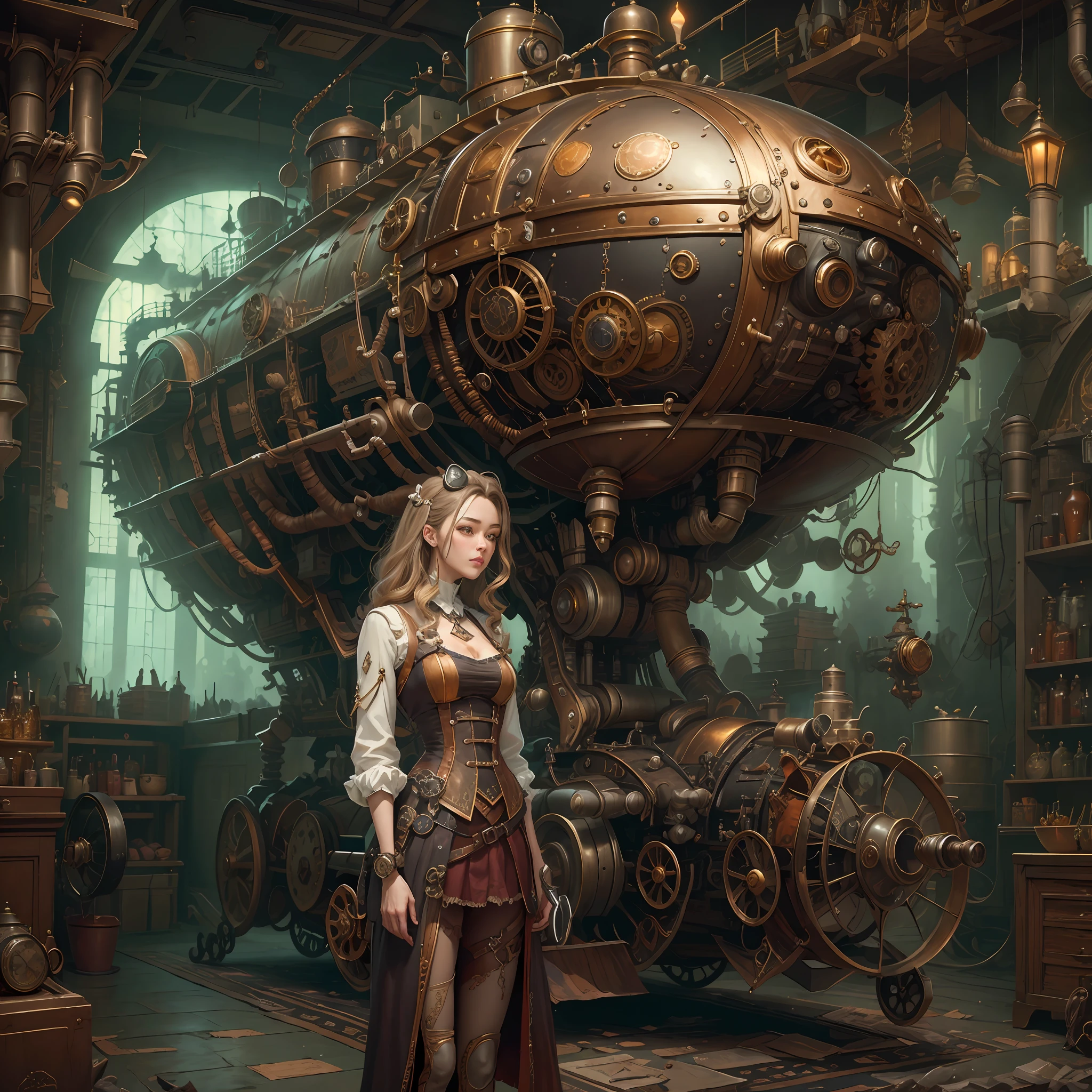 best qualtiy,tmasterpiece,超高分辨率,(realisticlying:1.4),absurderes,(1 couple standing in the manor,(Eye focus),sface focus, Clear facial features),(koh_amberheard:0.8),1 best long shot photo of Mechanical Airship Manor,Fantasy sci-fi vehicles,hyper realisitc,steampunc,Complex design,insanely details,finely detailled,Steampunk AI,