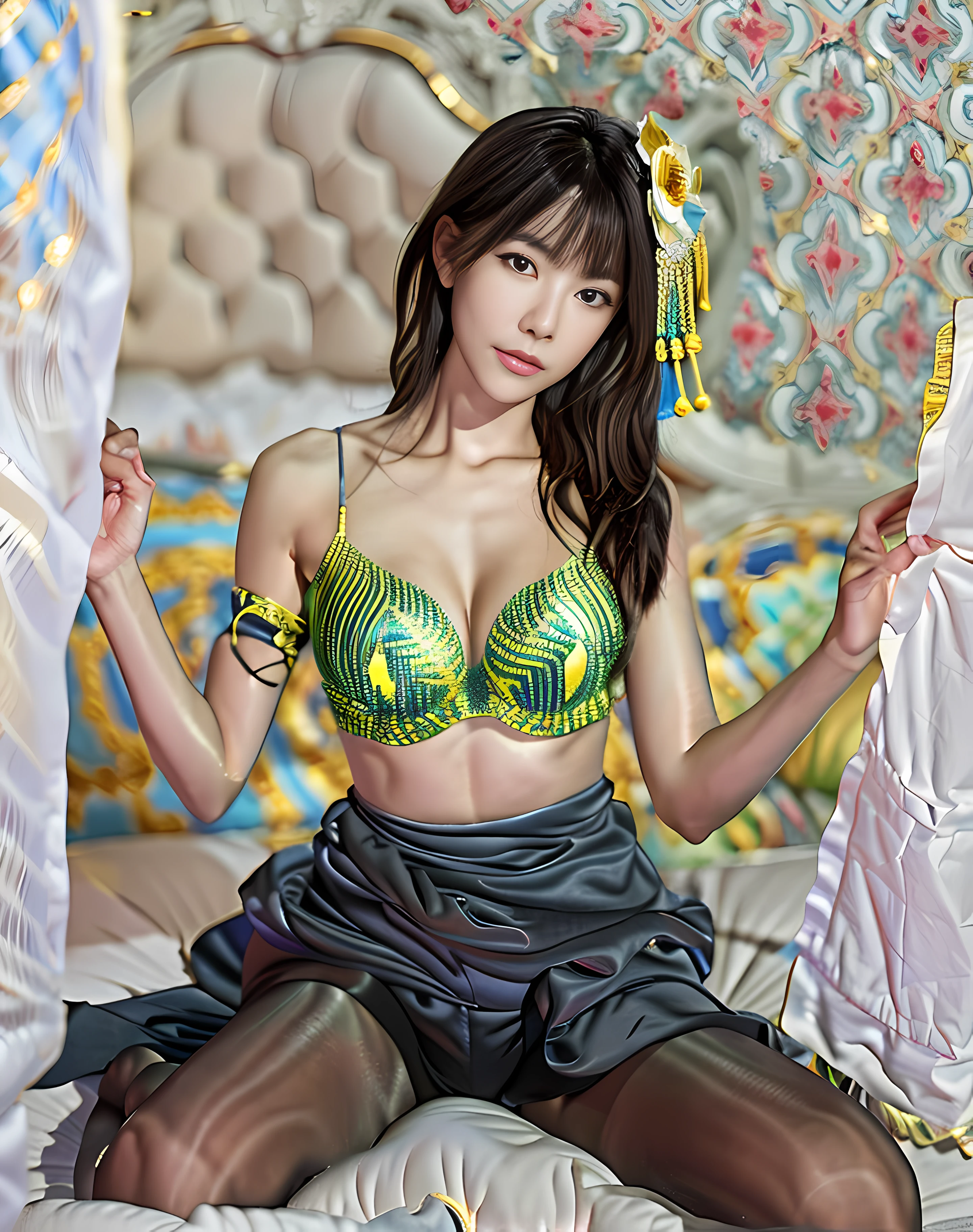 primitive,tmasterpiece,ultra fine photos,,best qualtiy,超高分辨率,Photoreality,rays of sunshine,full-body portraits,stunningly beautiful,,dynamicposes,delicated face,Vibrant eyes,opulent,milkyW,Highly detailed skin,Realistic details of skin,Visible Pore,tack sharp focus,8K UHD,digital SLR camera,high qulity,White skin of the,photo-realism,DL,