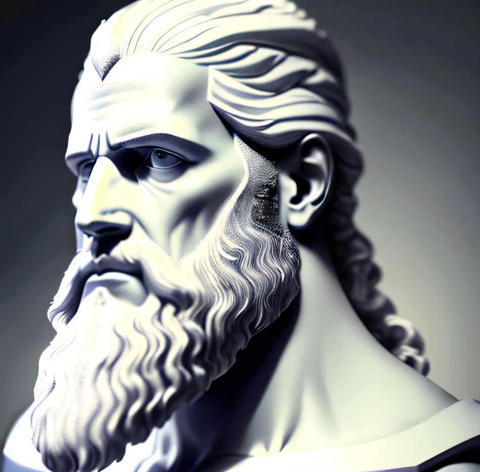 rosto de aristoteles em preto e branco