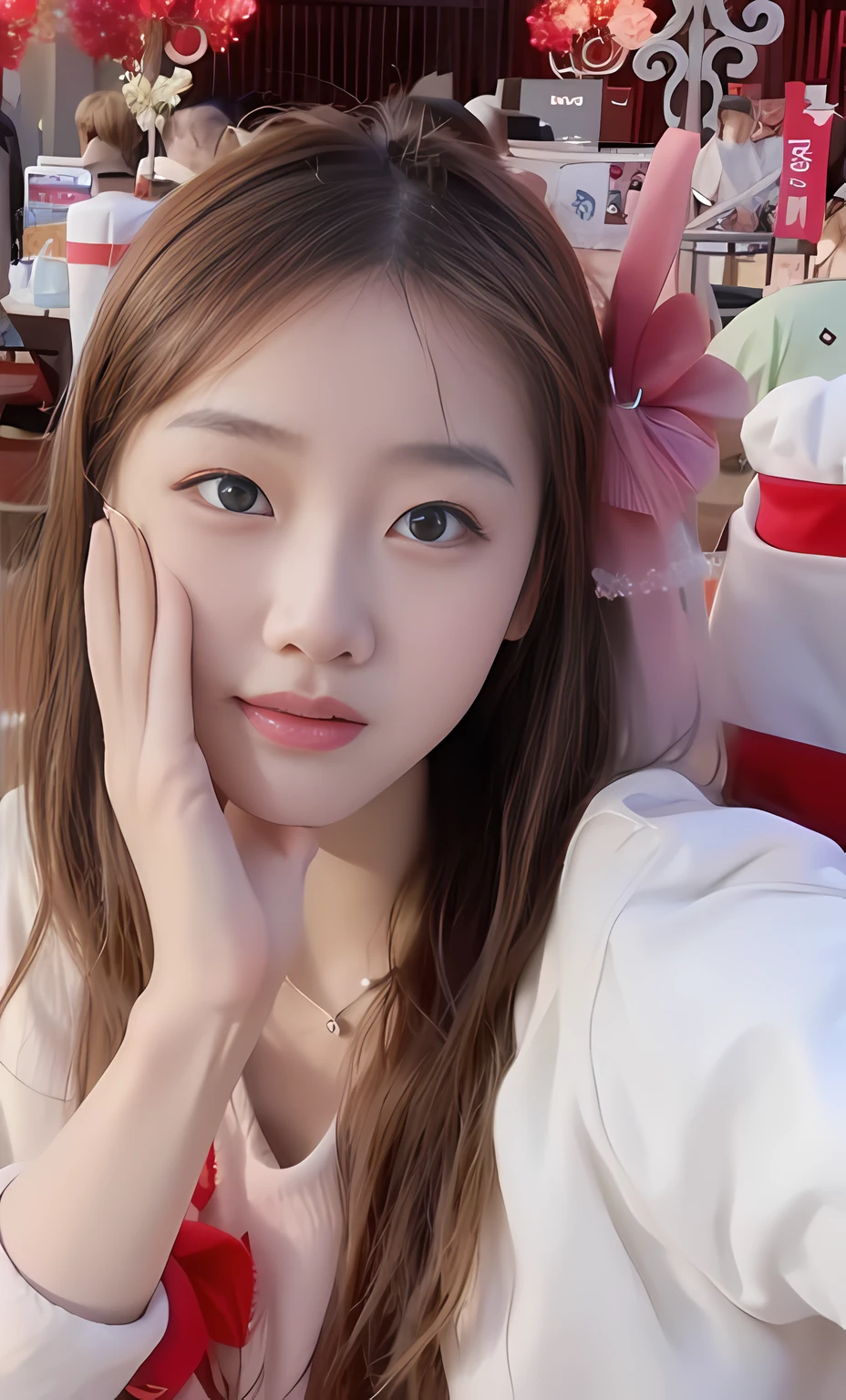 wan adorable korean face, lalisa manobal, jaeyeon nam, roseanne park of blackpink, with cute - fine - face, 8k selfie photograph, She has a cute face, jossi of blackpink, with round face, lalisa manoban of blackpink，Cute round face，Don't put your hands behind，