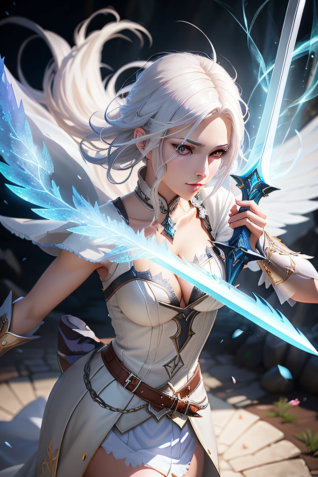 anime - style image of a woman with a sword and wings, IG model | Art germ, Extremely detailed Artgerm, wlop rossdraws, artgerm and rossdraws, Art germ on ArtStation Pixiv, concept-art | Art germ, Rosla 1. 0, :: rossdraws, Art germ. anime illustration