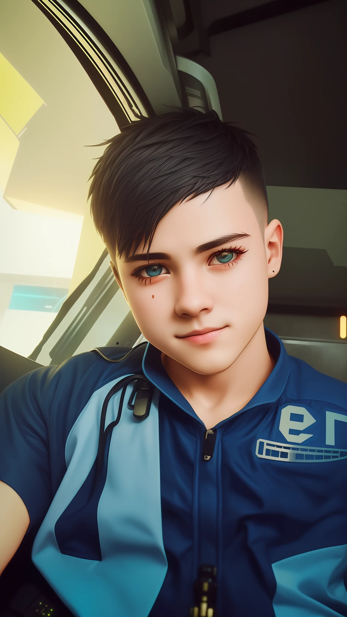 a cute boy made out of metal, cyborg, cyberpunk style, ((intricate details)), hdr, ((intricate details, hyperdetailed)), cinematic shot, vignette, coloring, lighting,