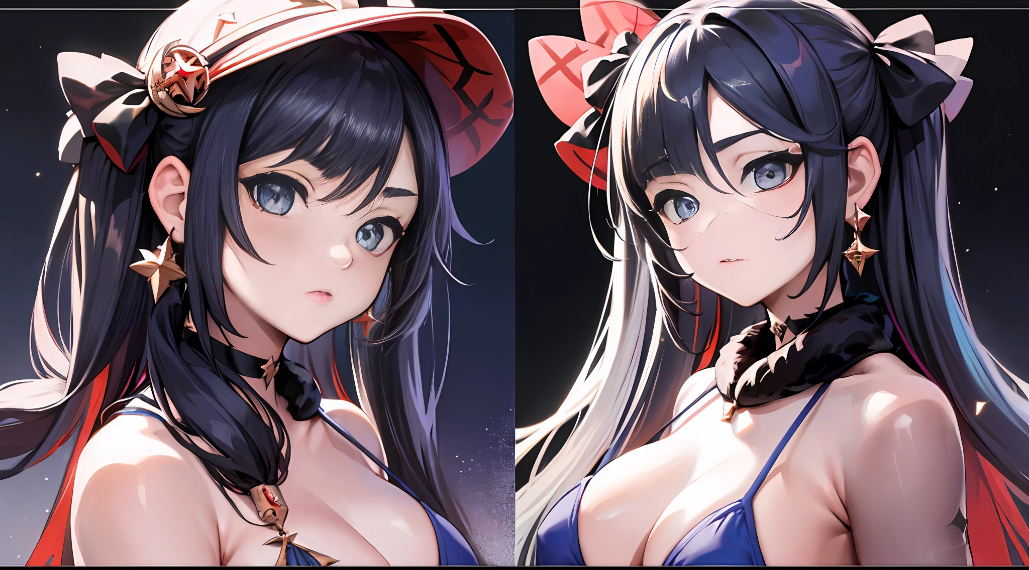 Mona \(genshin impact\), Iwhole body, (NSTDA.:1.2), (10, beste-Qualit, master-piece: 1.4), ultra-high resolution, (lifelike, photorealistic portrait: 1.48), 20 age, Cute Girl, (Look neatly through the bikini:1.11), Famous Japanese actors, Beautiful breasts, Blue Eyes, Head tilt, cowboy shot, from the side, looking at the audience, expressionless, Beautiful lake, Zeiss 150mm F/ 2.8 Hasselblad, Whole body, foot, Ultra-Wide Angle