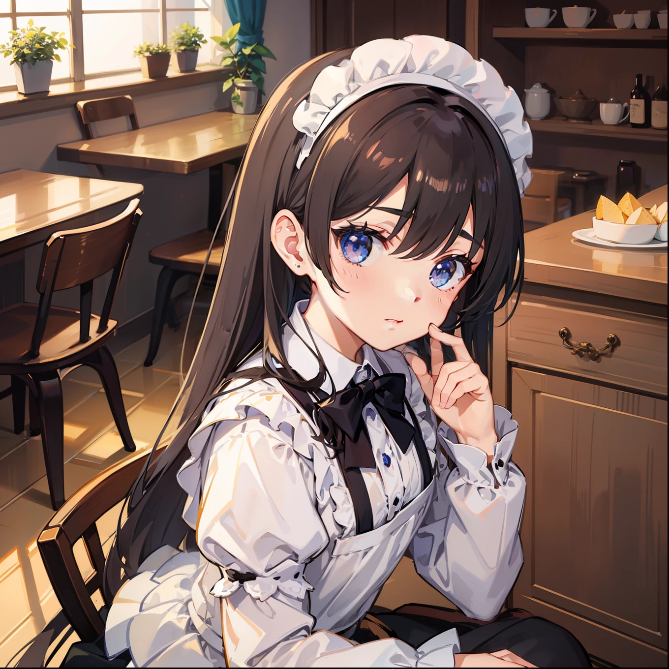 Cute s top-quality masterpiece Normal five fingers Lustrous hair maid café clerk