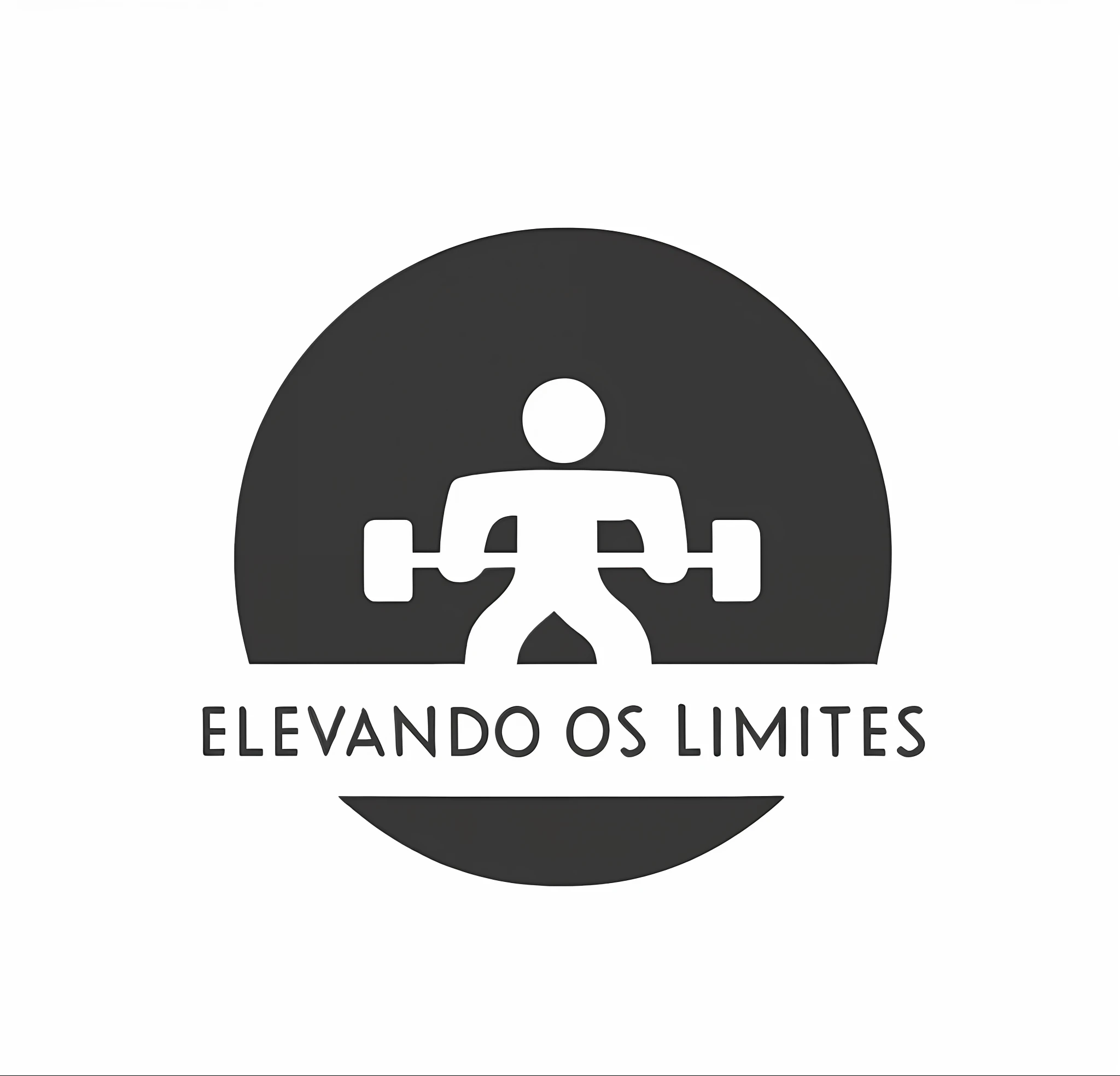 a close up of a person holding a barbell in front of a black and white logo, by Elias Ravanetti, rounded logo, olivia de bernardinis, by Eliseu Visconti, minimalistic logo, sports logo, minimalist logo vector art, business logo, logo vector art, logos, salvador, alex miranda, 2d solid shape logo