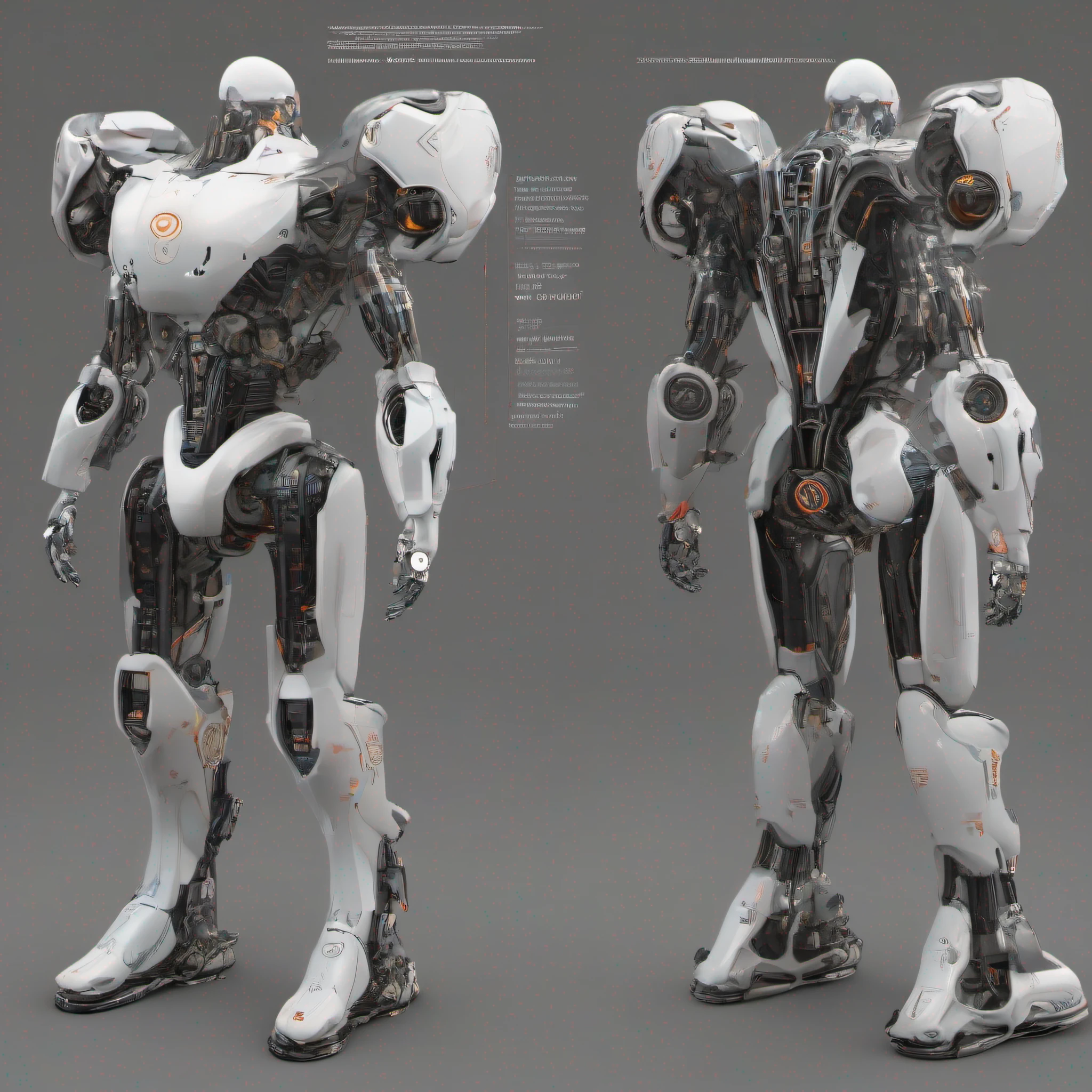**Image Description: Cyborg with Freight from the Front and Back**

*Front View:*
The front view of the cyborg presents an extraordinary blend of human and machine components, creating an awe-inspiring and futuristic sight. The upper part of the cyborg's body resembles that of a human, with a face featuring piercing robotic eyes that emit a soft, luminescent glow. The eyes are equipped with advanced scanning capabilities, allowing the cyborg to analyze its surroundings with unparalleled accuracy.

The cyborg's facial features seamlessly transition into a sleek, metallic exoskeleton that covers its lower body. This exoskeleton provides not only protection but also enhanced physical capabilities. The lower half of the body exhibits powerful mechanical limbs, resembling a combination of human musculature and robotic precision. These limbs are designed to handle heavy loads and perform various tasks with remarkable dexterity.

At the front of the cyborg's torso, a logo or emblem indicates its affiliation with a cybernetic organization or advanced technology company, signifying its state-of-the-art nature. The cyborg's chest features a glowing power core, radiating with energy, representing its self-sustaining power source that fuels its mechanical abilities.

*Back View:*
As we shift to the back of the cyborg, we witness an integrated cargo compartment, uniquely incorporated into its design. The compartment is crafted from a combination of flexible materials and reinforced plating, ensuring both durability and versatility. This compartment is capable of storing various types of freight securely, making the cyborg an efficient logistics partner.

The cargo compartment is ingeniously concealed behind the cyborg's exoskeletal structure, enhancing its aesthetic appeal without compromising functionality. Automated panels slide open to reveal the spacious cargo area, accommodating packages and goods of different shapes and sizes with ease.

A set of powerful thrusters, remini