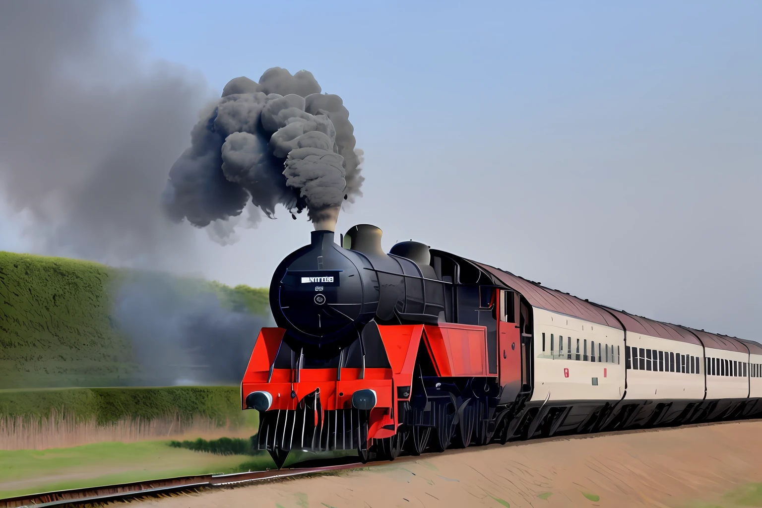 Picture of the Forward steam locomotive and the Fuxing in the same frame