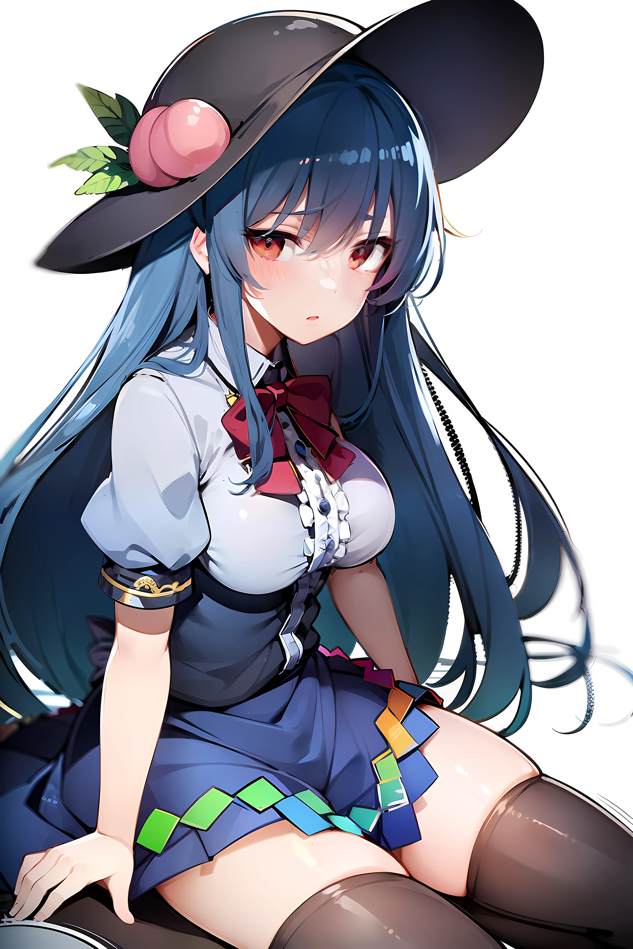 (masterpiece),best quality, expressive eyes, perfect face,w sitting, w sitting on ground, legs on ground, 1girl,
big breast, H-cup, good breast, crossing arms, beautiful, gorgeous,anime,girl,lora,hinanawi tenshi, blue hair, blue haired,tent boobs