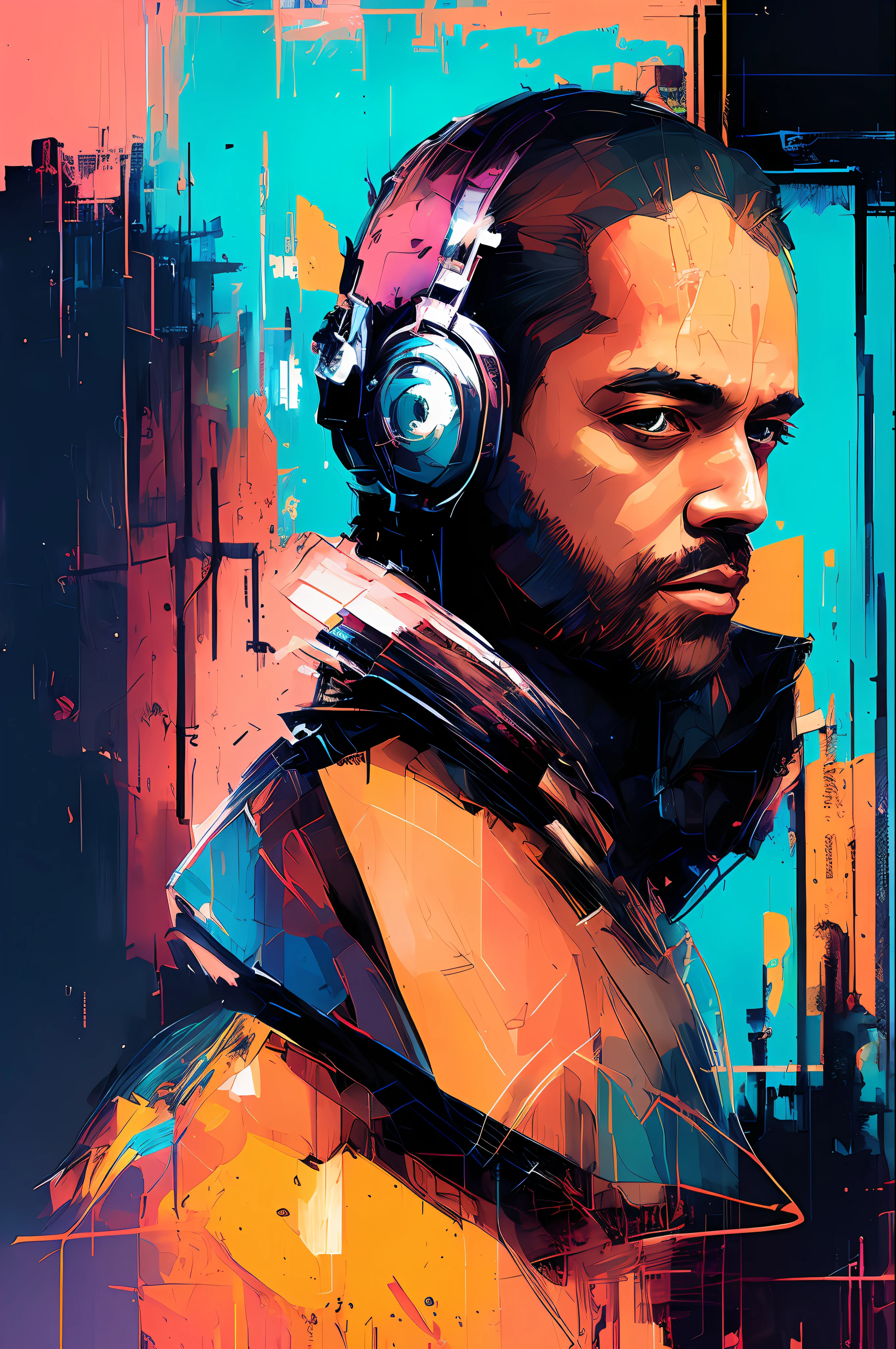 snthwve style nvinkpunk punk roker portait by jeremy mann, by sandra chevrier, by dave mckean and richard avedon and maciej kuciara, punk rock, tank girl, high detailed, 4k, RTX