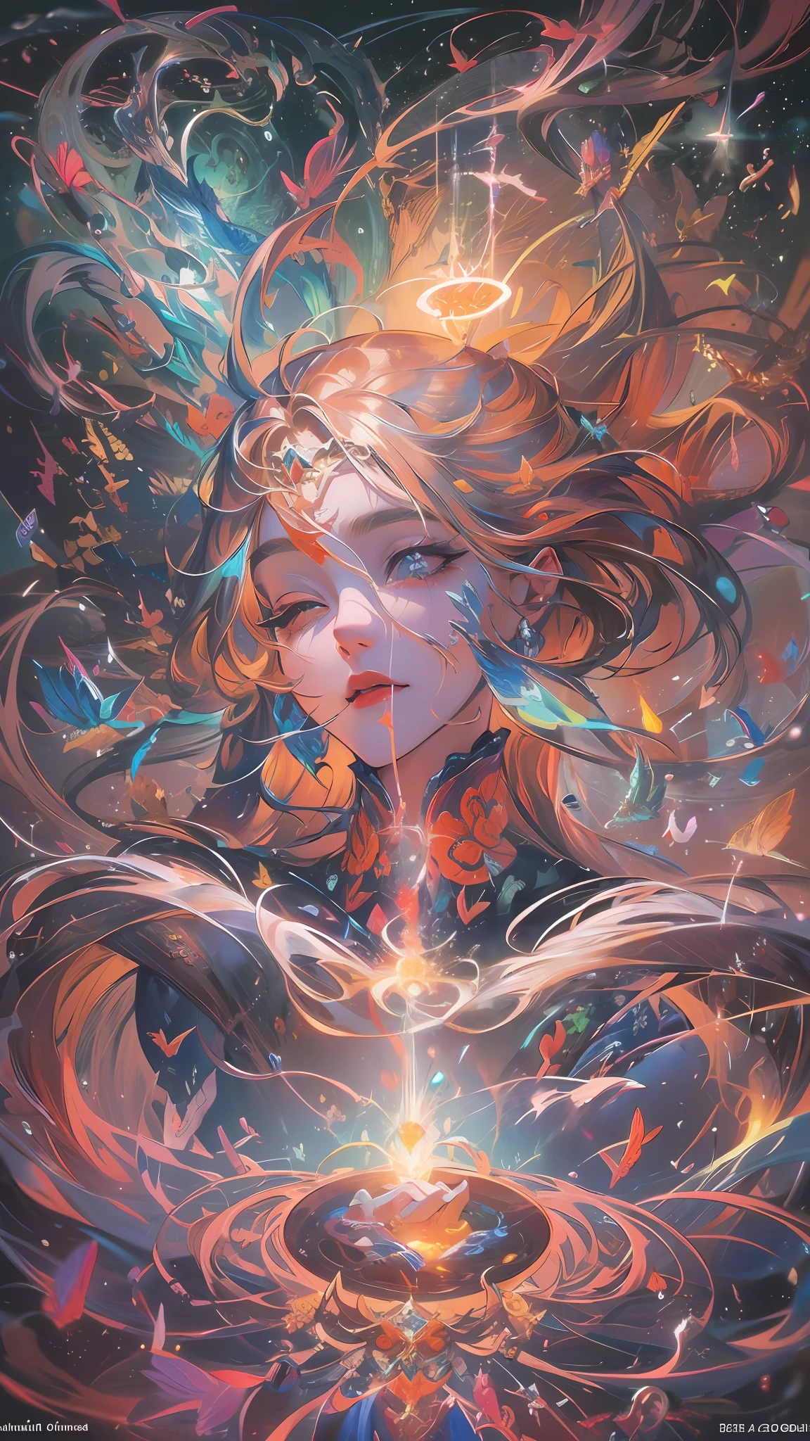 Diving Into The Ether Flowing with The Eternal Soul Through Vibration of love, everything is connected, Flowing energy, Spiritual, Divine, Dreamlike, cosmic, concept-art, mind blowing, Feminine beauty, God, pineal gland, DreamlikeArt