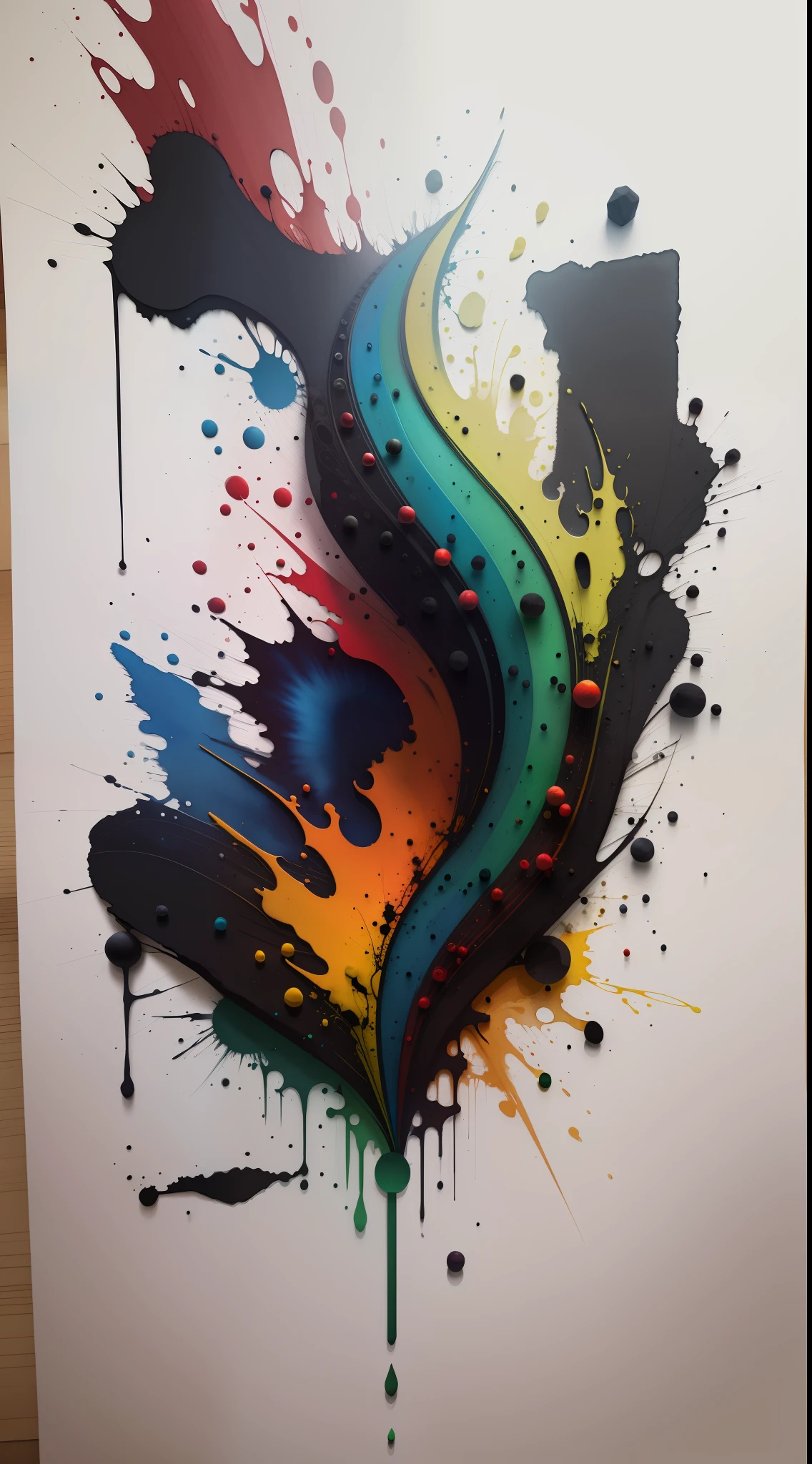 3d watercolor abstract,dark background,high resolution,high quality,red and green, blue
