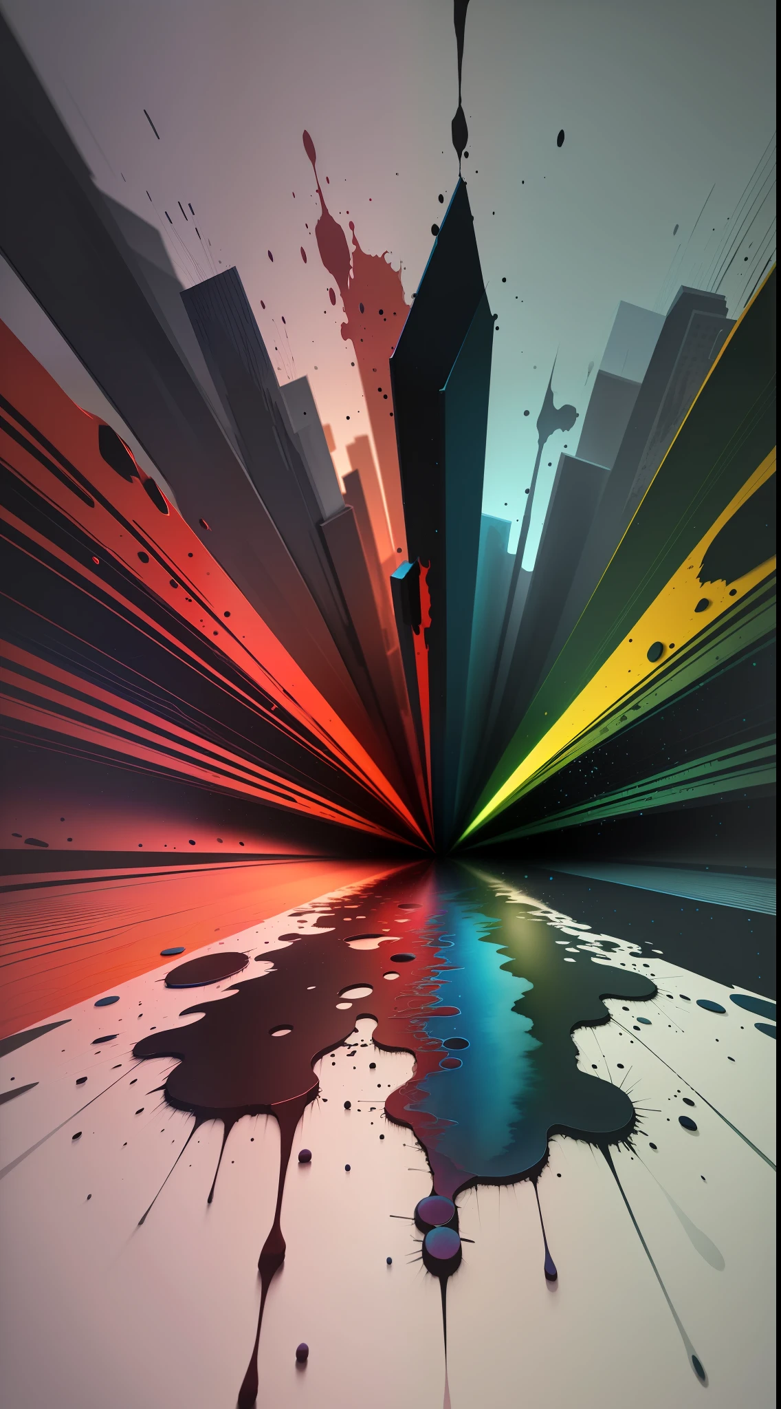3d watercolor abstract,dark background,high resolution,high quality,blue and red colors only