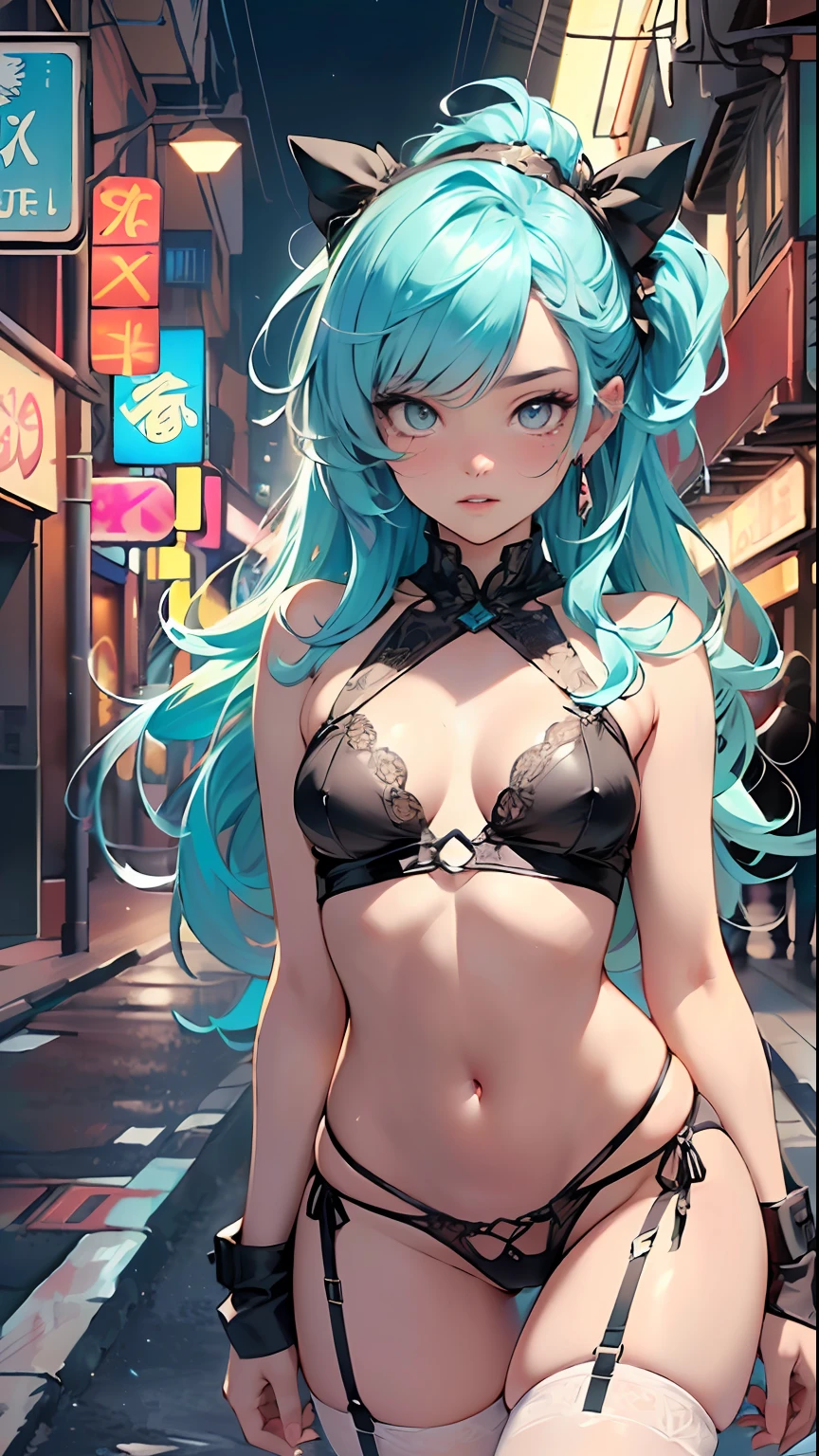 cute little ,(((little loliall tiny body, petite))), (((6 years ime little loli with extremelye and beautiful aqua hair walking down the street)),
(((flat chest))), (((aqua hair:1.35,long aqua hair,colored inner hair,ear breathing,))),((heterochromia, eye1 aqua, eye2 pink, perfect eyes, upturned eyes:1.3, beautiful detailed eyes, finely detailed beautiful eyes:1, big highlight on eyes:1.2, slanted eyes)), (((lustrous skin:1.5,bright skin: 1.5,skin tanned,shiny skin,very shiny skin,shiny body,plastic glitter skin,exaggerated shiny skin))),(delicate detailed fingers,detailed body,detailed arms,human hands, detailed hands),
cute,slutty,,erotic,(((nsfw))),
zettai ryouiki,(revealing clothing, show skin), ((underboob)), (barefoot,), (((breast curtain, low rise mini skirt, high cut thong,))), ((detailed outfit)),
(dynamic pose:1.0), solo focus, embarrassed, centered, scale to fit dimensions, Rule of thirds,
outdoors, ((night view)), (cyberpunk night street Background: 1.5,dark sky,alleyway,lonely alley,thick clouds, detailed background:1.25),
(best quality), (high resolution), (sharp focus), (ultra detailed), (extremely detailed), (extremely high quality artwork), 8k_wallpaper, (extremely detailed CG 8k),(very fine 8K CG), ((hyper super ultra detailed perfect piece)), flawless, (((masterpiece))), illustration, vibrant colors, (intricate), High contrast, Selective lighting, Double exposure, HDR (High Dynamic Range), Post-processing, Background blur,