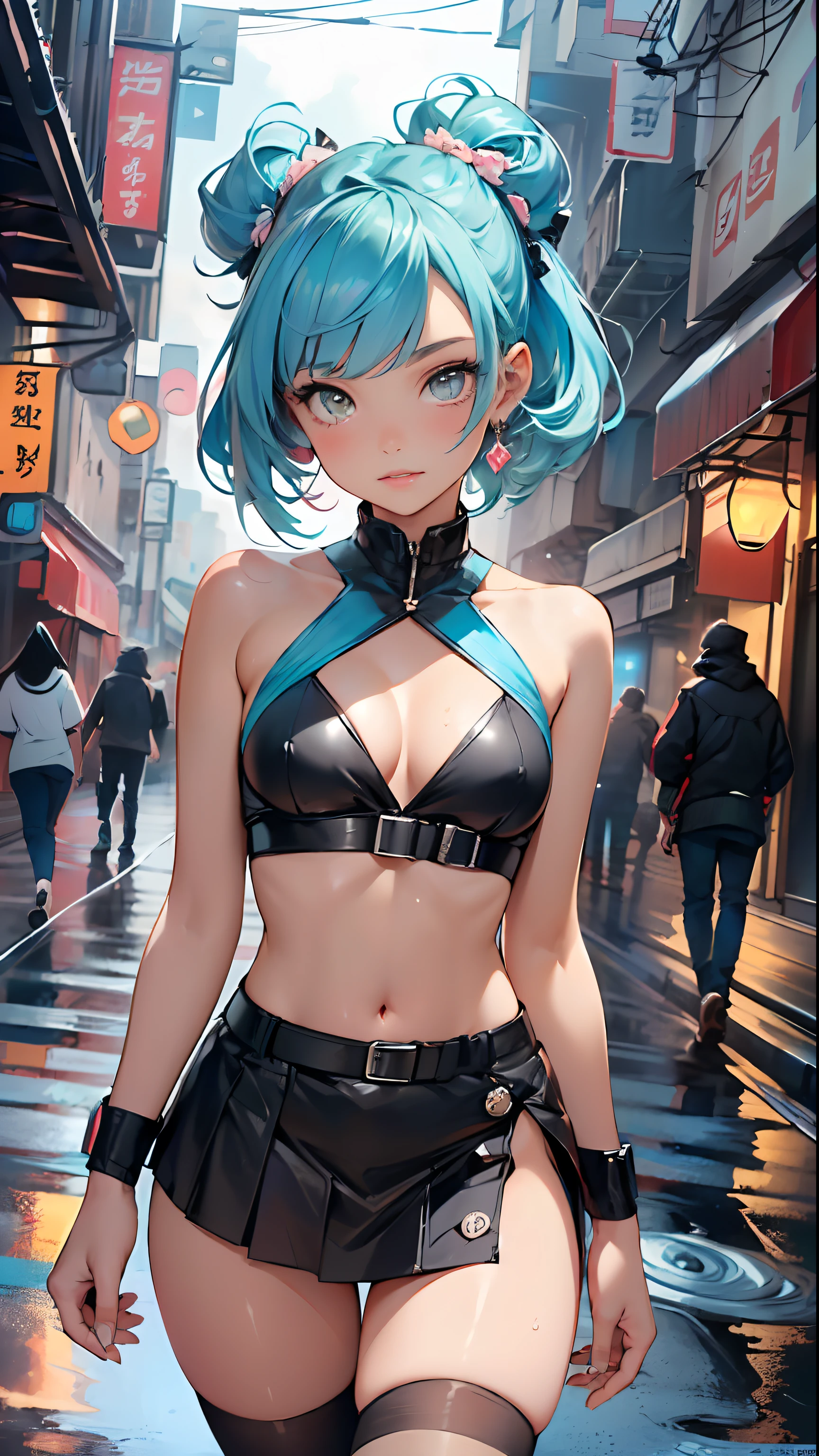 cute li,(((little loli, sma tiny body, petite))), (((6 years old)) little loli with extremely te and beautiful aqua hair walking down the street)),

(((flat chest))), (((aqua hair:1.35,long aqua hair,colored inner hair,ear breathing,))),((heterochromia, eye1 aqua, eye2 pink, perfect eyes, upturned eyes:1.3, beautiful detailed eyes, finely detailed beautiful eyes:1, big highlight on eyes:1.2, slanted eyes)), (((lustrous skin:1.5,bright skin: 1.5,skin tanned,shiny skin,very shiny skin,shiny body,plastic glitter skin,exaggerated shiny skin))),(delicate detailed fingers,detailed body,detailed arms,human hands, detailed hands),

cute,slutty,,erotic,(((nsfw))), 

zettai ryouiki,(revealing clothing, show skin), ((underboob)), (barefoot,), (((breast curtain, low rise mini skirt, high cut thong,))), ((detailed outfit)),

(dynamic pose:1.0), solo focus, embarrassed, centered, scale to fit dimensions, Rule of thirds,

outdoors, ((night view)), (cyberpunk night street Background: 1.5,dark sky,alleyway,lonely alley,thick clouds, detailed background:1.25),

(best quality), (high resolution), (sharp focus), (ultra detailed), (extremely detailed), (extremely high quality artwork), 8k_wallpaper, (extremely detailed CG 8k),(very fine 8K CG), ((hyper super ultra detailed perfect piece)), flawless, (((masterpiece))), illustration, vibrant colors,  (intricate), High contrast, Selective lighting, Double exposure, HDR (High Dynamic Range), Post-processing, Background blur,