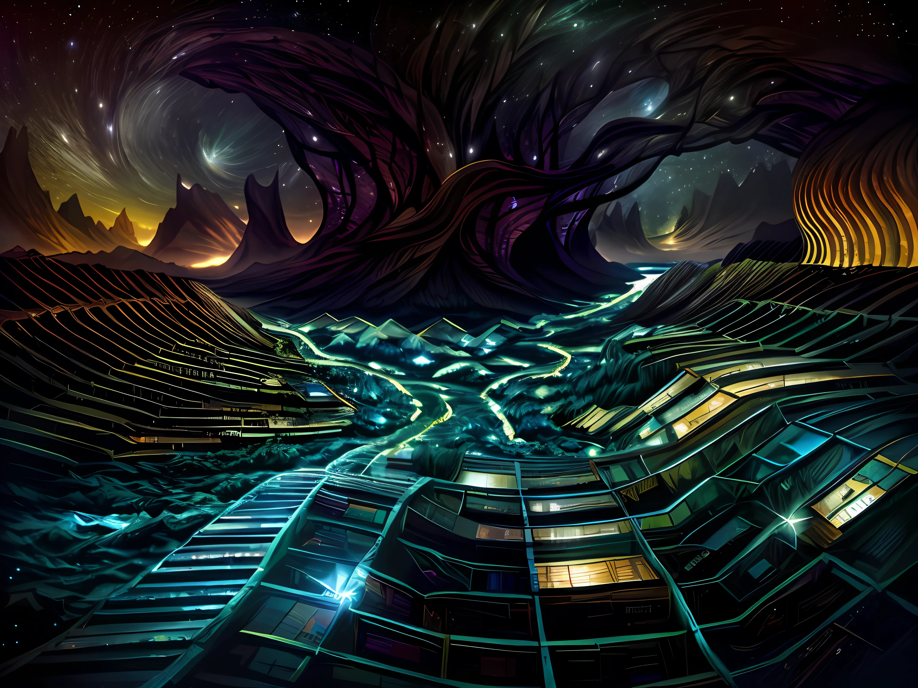A river of brilliant stars
Parallel universes,higher details,Super detailed picture