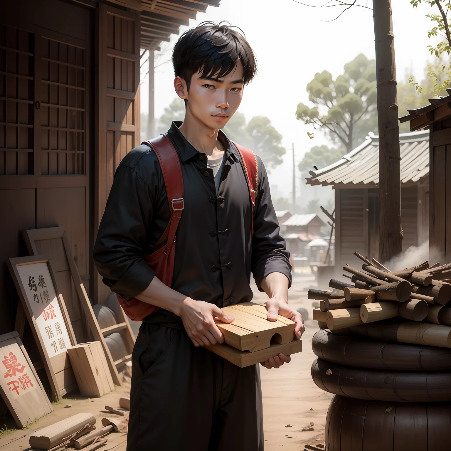 Once upon a time there was a young man，The surname is Tianmingtai，He and his mother make a living by collecting firewood