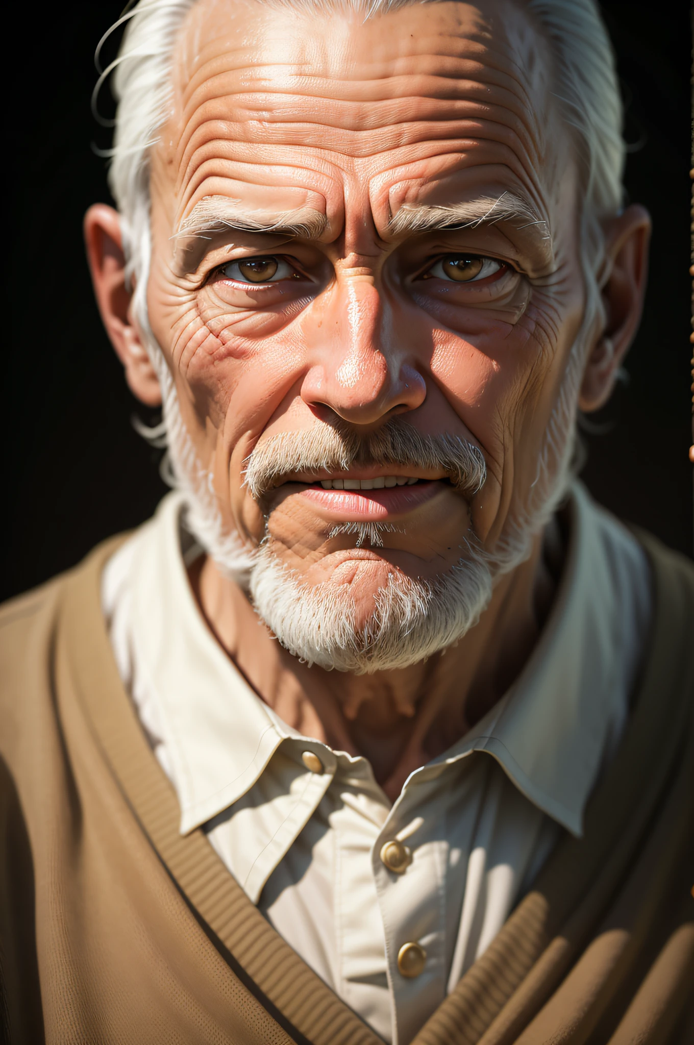 Portrait of an old wise man, an entrepreneur exuding wisdom. /imagine prompt: A stunning photography capturing the essence of a successful businessman like Steve McCurry's iconic portraits, taken with a 50mm lens to ensure a natural perspective. The color temperature is warm, symbolizing knowledge and experience. The man's facial expression is serene yet commanding, reflecting his wisdom. The lighting is soft and diffused, emphasizing the man's distinguished features. The atmosphere is profound, with a sense of accomplishment and guidance. --v 5 --stylize 1000