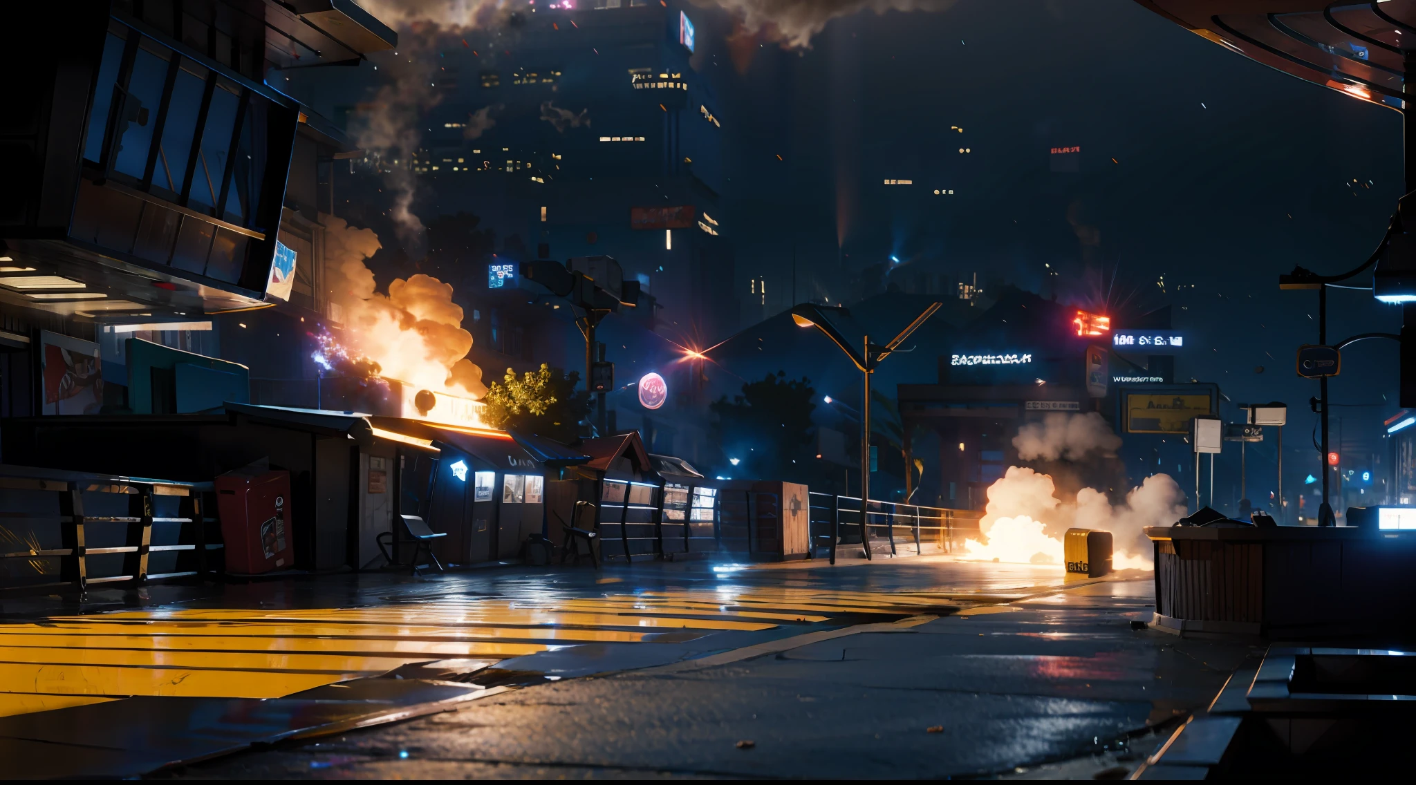 blast, wallpeper, 8k, cinematiclight, dust particles, smoke billowing