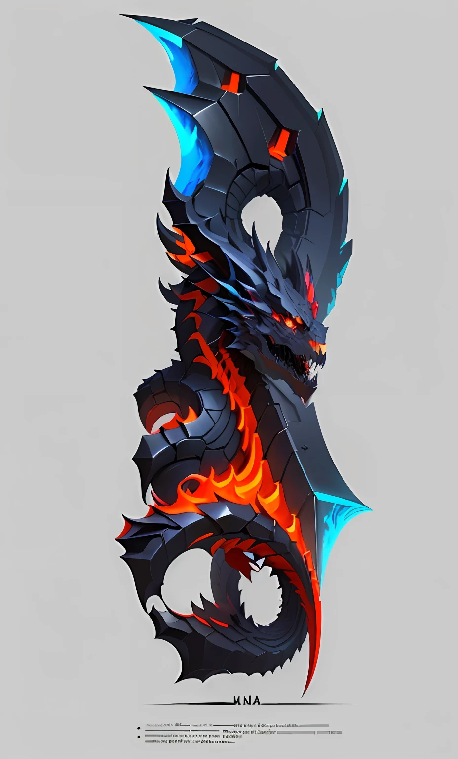 A knife very sharp, good-looking, handsome dragon elements drawn as game concept art, Brutal shape High detail 8K, object concept art, made of lava, Unreal Engine Digital Painting, hard edges concept art, Detailed game art, very coherent stylized artwork, Stylized concept art, concept art illustration