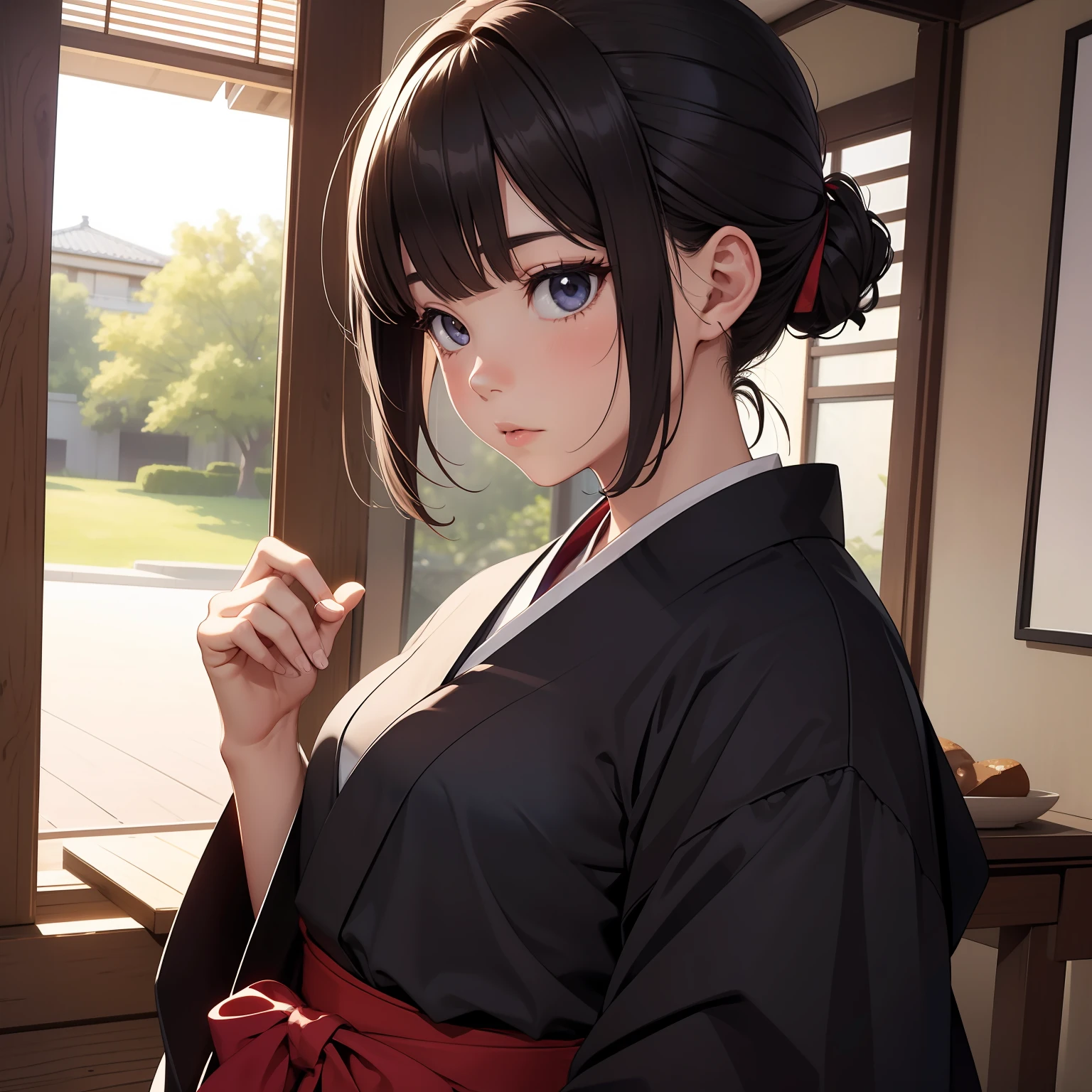 1girl with、hakama、Detailed details、Masterpiece