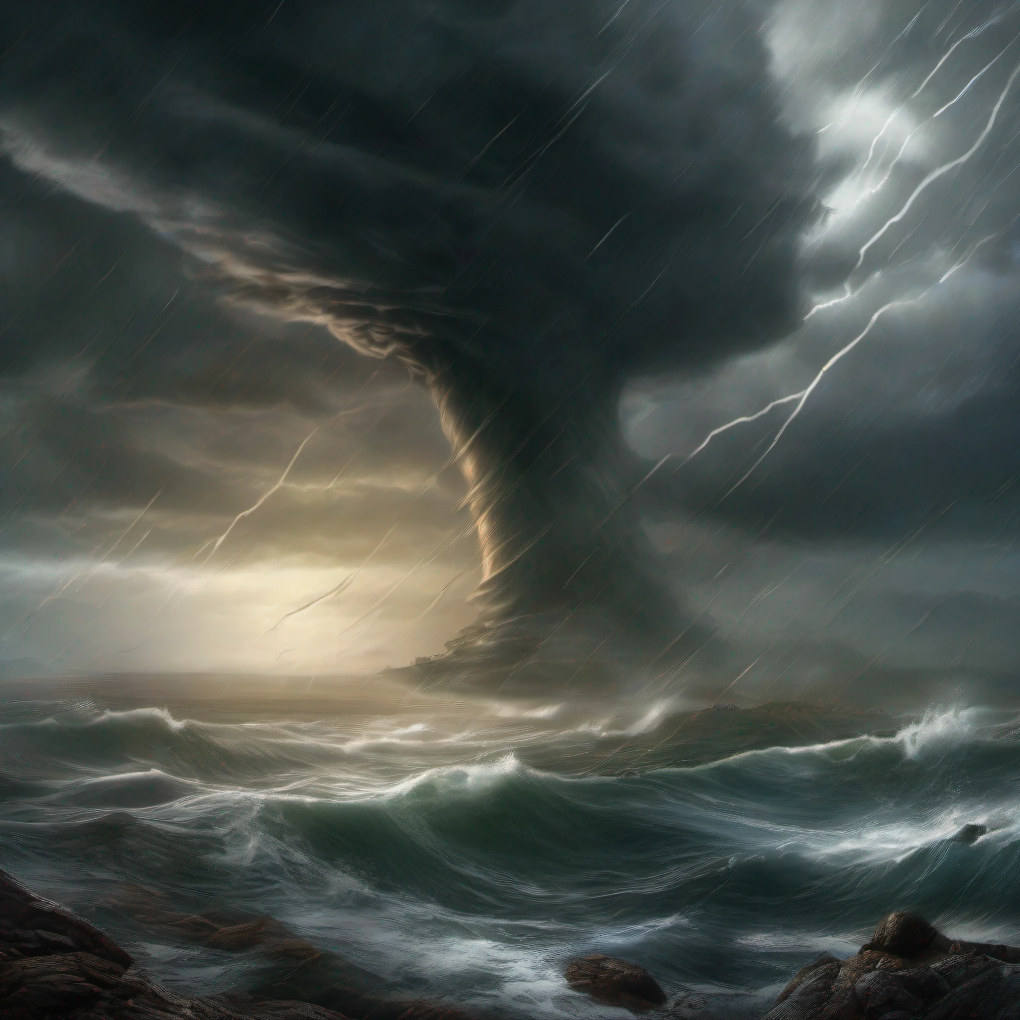 tornado en el mar (sin error), tornado, mal tiempo, oscuro, bien hecho, updata, updata