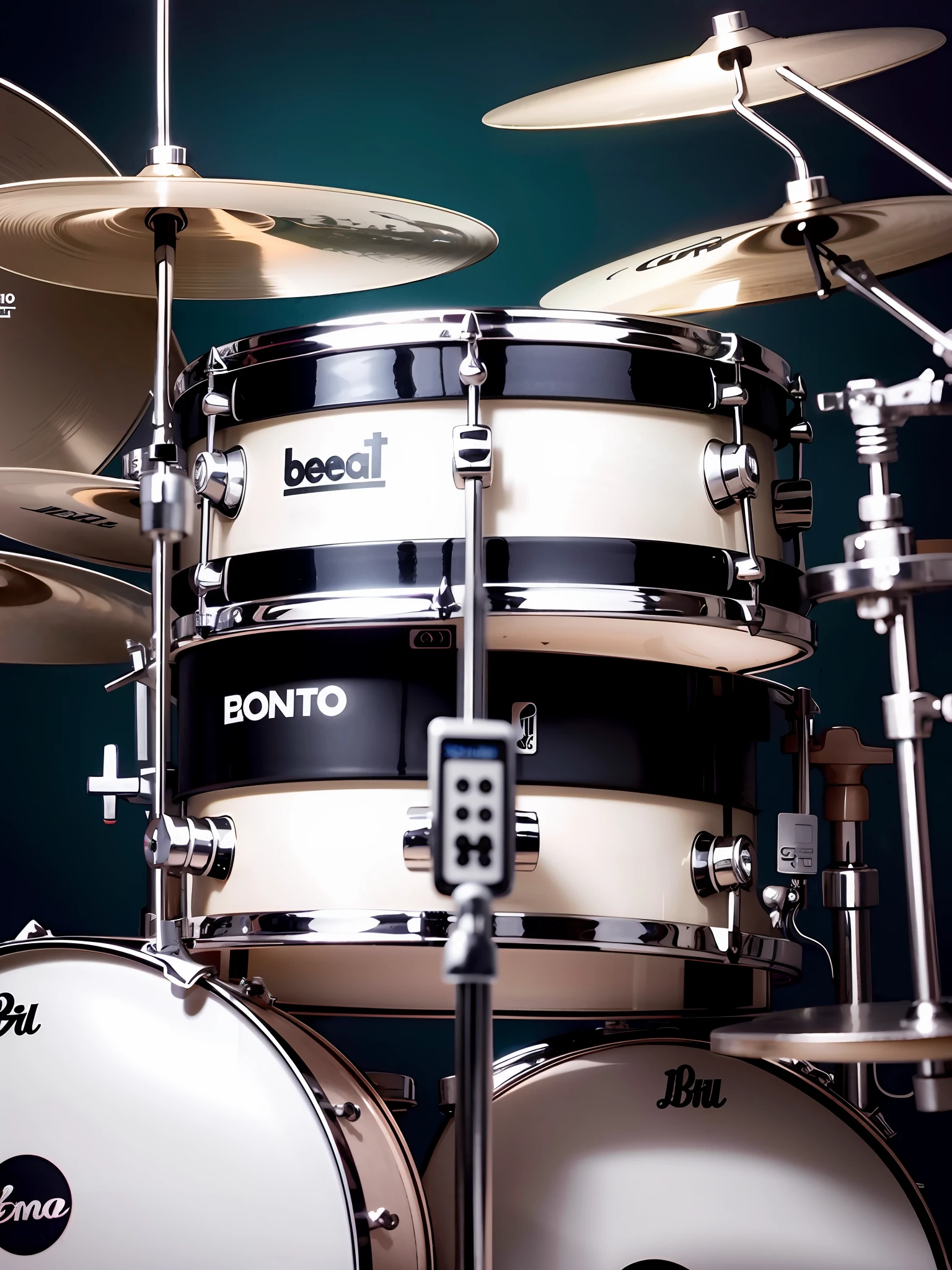 Logotipo somente em preto e branco,com o nome (beat Control) targeting drummer musicians