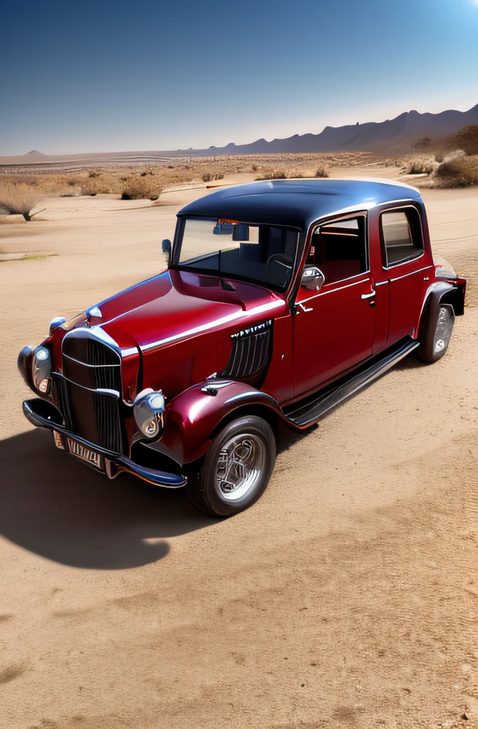 carro vermelho no deserto