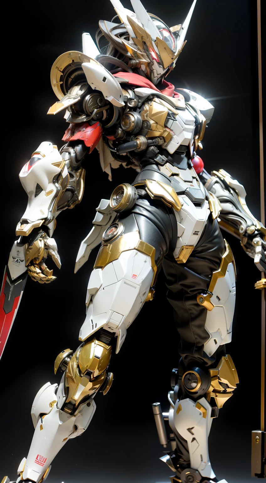(Realistic: 1.2), (Realistic: 1.2), masutepiece, Best Quality, ultra-detailliert, very detailed illustration, Very detailed, intricate detailes, High resolution, Super Intricate Details, extremely detailed 8k CG wallpaper, (neons: 1.2), (Fiber optic body: 1.2), (Realistic metallic glow), cowboy lens, Caustics, Reflectors, Ray tracing, Devil theme, Silver and red body,Red body,Kamen Rider,Gundam,nebulas, Dark halo, Network Effects, (1 girl: 1.4), Solo, Alone, Mechawood Sumui, Mechanical parts, Robot joints, Single robot arm, Head dress, Mechanical halo, Star Halo, Complex mechanical tights, mecha corset, Kimono, fully armoured, ((Holding a large gun in your hand)),Red Eyes, Glowing eyes, Eye Track, Random expressions, Random movement, ancient japanese architecture, Ponds, Starry sky, sky line, ((Sexy, Colossal tits:1.7, Same as, Colossal tits:1.7, Same as, Colossal tits:1.7, low cut,bigtits,Accentuated cleavage,sideboob barbosa,perfectly proportions,Sensual female body,Overhanging udder)),城市,nighttime scene,natta,(((Sensual female body、Overhanging breasts and buttocks)))、Holding a glowing great sword in his hand、Holding a glowing great sword