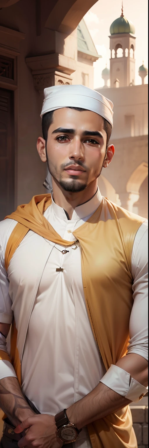 Handsome muslim boy realistic