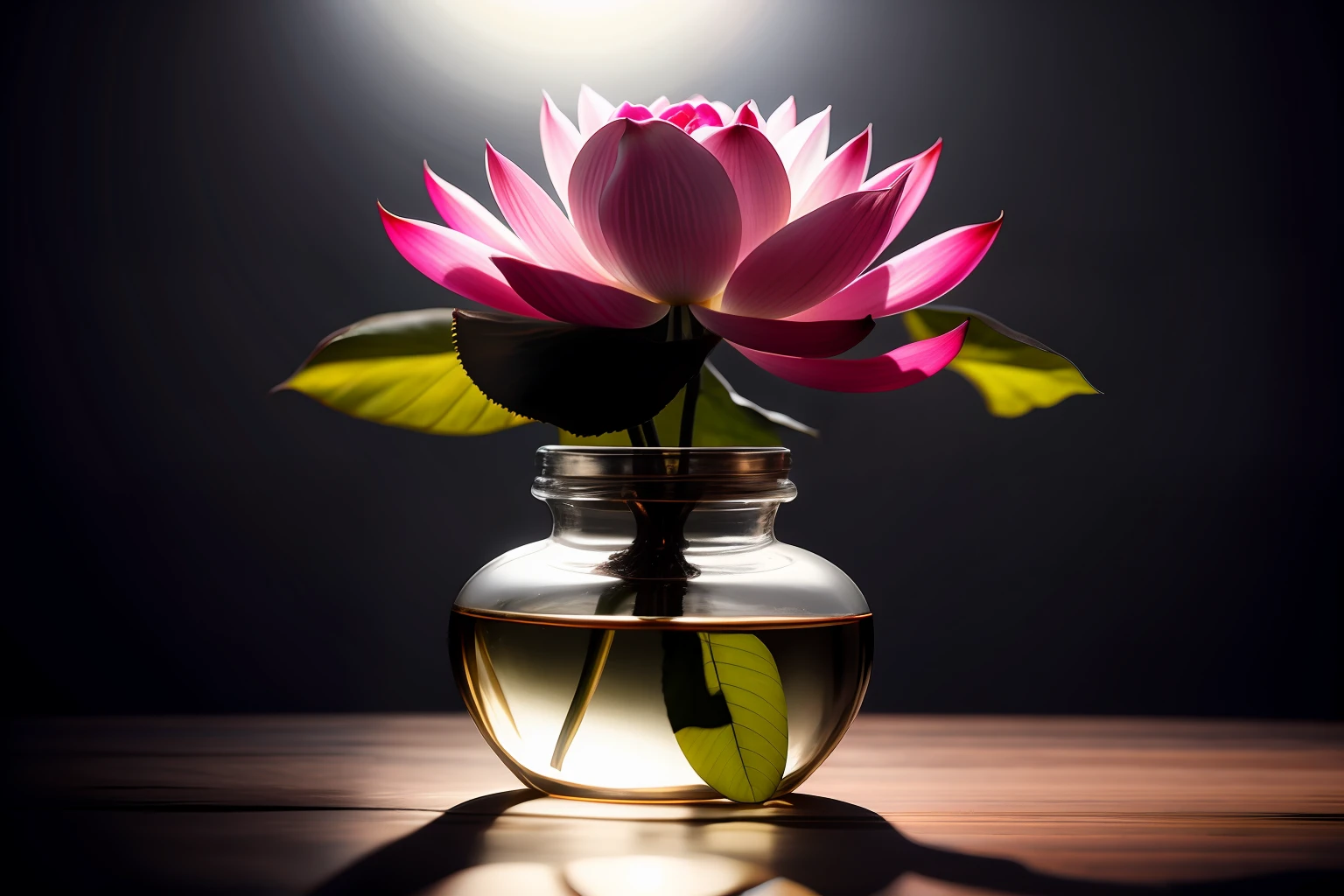 Lotus and rose plant in a bottle, fluffy, realistic, photo, canon, dreamlike, art, colorfull leaves and branches with flowers on top of its head, hyperdetailed photorealism by greg rutkowski, - h 1024 w 804 | f 1 6 lens mark 2:2 s 3555 mm film grain :1, lifelike, high res, sharp focus contrast, intricate detailed atmospheric light refraction lighting unreal engine 5 cinematic concept photography masterpiece, octane render,