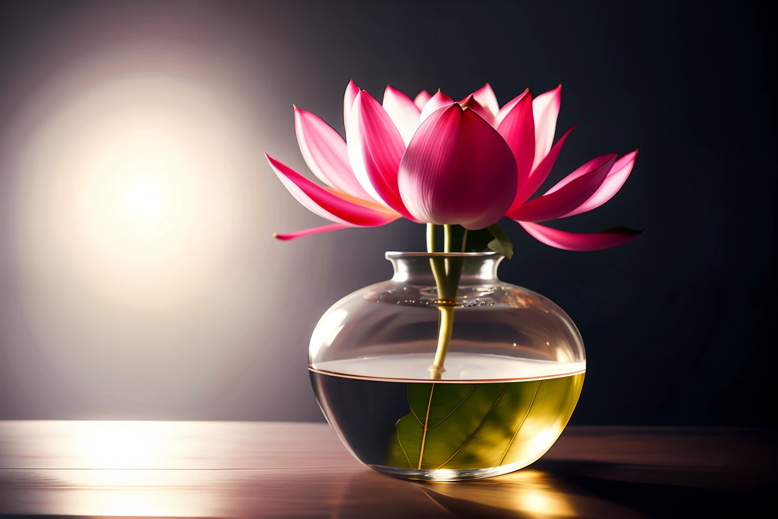 Lotus and rose plant in a bottle, fluffy, realistic, photo, canon, dreamlike, art, colorfull leaves and branches with flowers on top of its head, hyperdetailed photorealism by greg rutkowski, - h 1024 w 804 | f 1 6 lens mark 2:2 s 3555 mm film grain :1, lifelike, high res, sharp focus contrast, intricate detailed atmospheric light refraction lighting unreal engine 5 cinematic concept photography masterpiece, octane render,