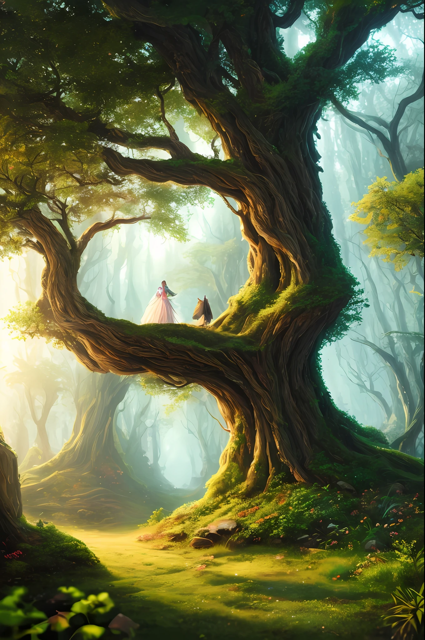 masterpiece, best quality, high quality,extremely detailed CG unity 8k wallpaper, An enchanting and dreamy scene of a fantasy forest, with towering trees, glowing mushrooms, and hidden fairy glens, creating a sense of mystique and enchantment, artstation, digital illustration, intricate, trending, pastel colors, oil paiting, award winning photography, Bokeh, Depth of Field, HDR, bloom, Chromatic Aberration ,Photorealistic,extremely detailed, trending on artstation, trending on CGsociety, Intricate, High Detail, dramatic, art by midjourney