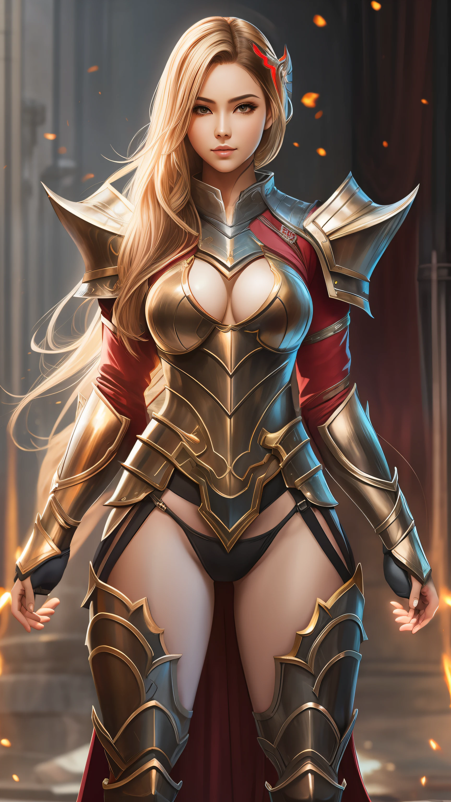 Hot Sexy Girl wear Iron Bikini Armor with Magnetic Aura, Full Body