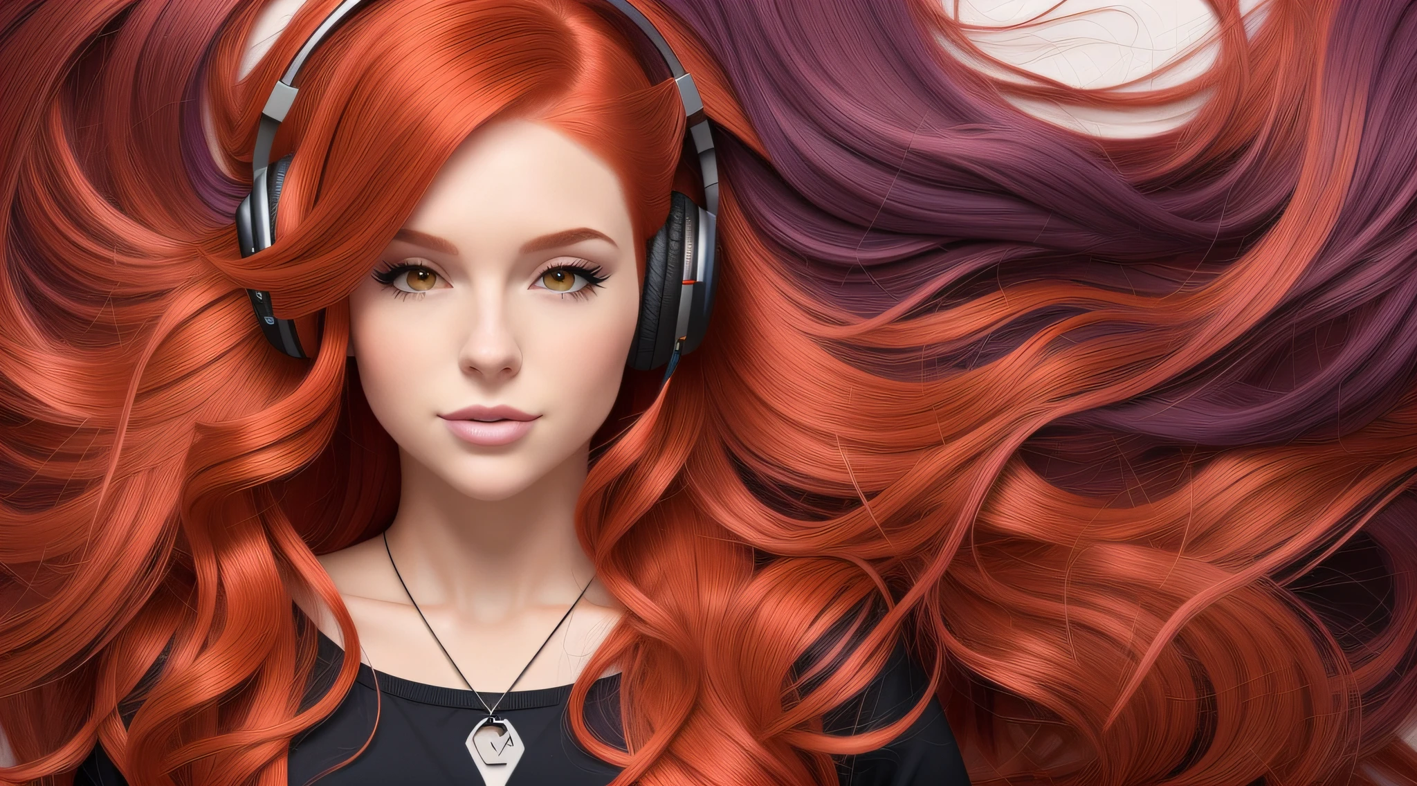 mulher com cabelos ruivos usando fones de ouvido e deitada em uma cama, menina usando fones de ouvido, Fones de ouvido ligados, Fones de ouvido vermelhos, headphones on head, com fones de ouvido, Redhead Girl, flowing red hair, menina de cabelos vermelhos, menina do cabelo vermelho, Deusa dos cabelos ruivos, long flowing red hair, cabelos vermelhos brilhantes, Usando fones de ouvido, longos cabelos ruivos brilhantes, cabelos ruivos grandes ondulados, longos cabelos vermelhos cachos